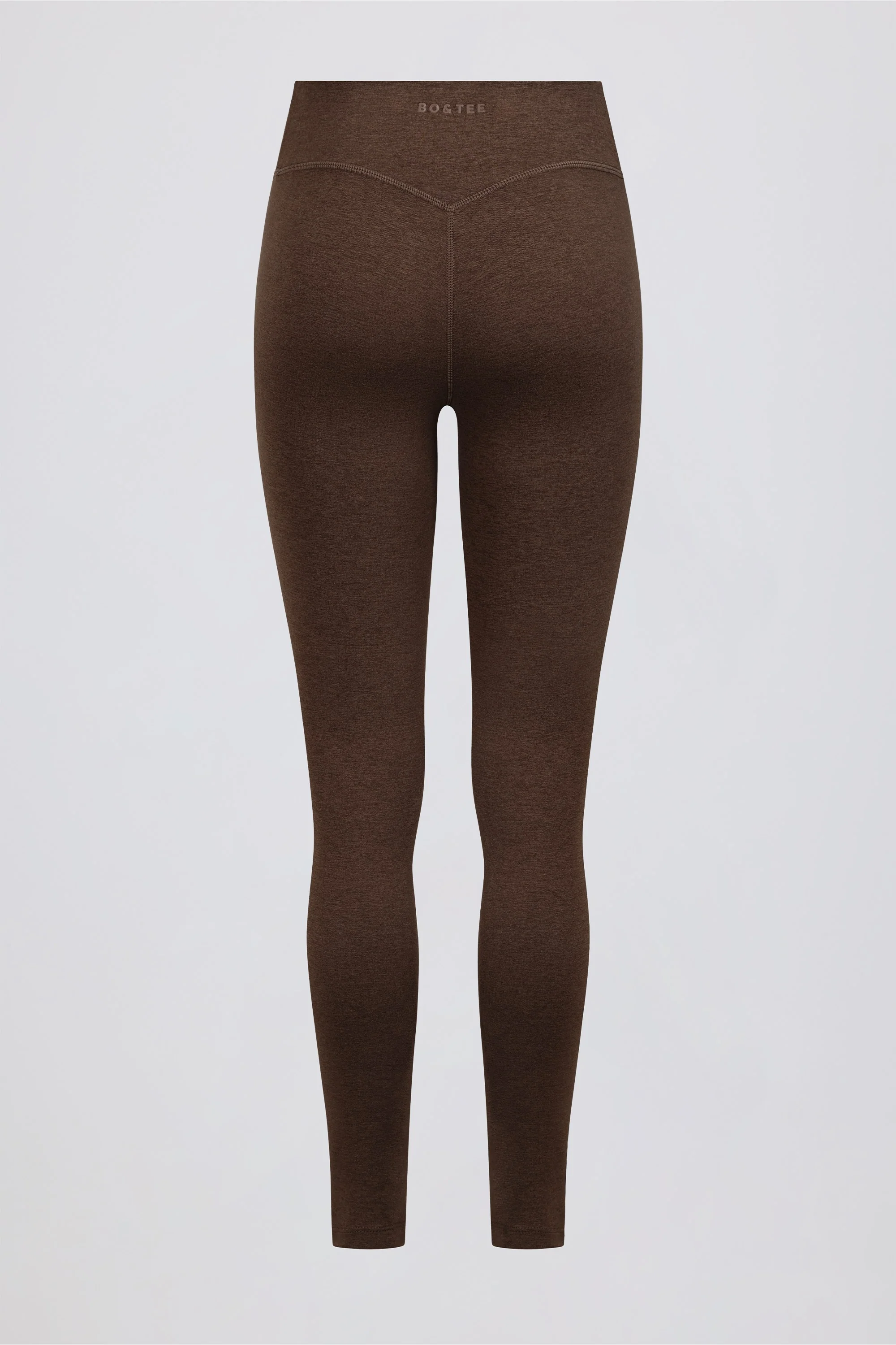 Ruched Mid-Rise Leggings in Pecan Marl