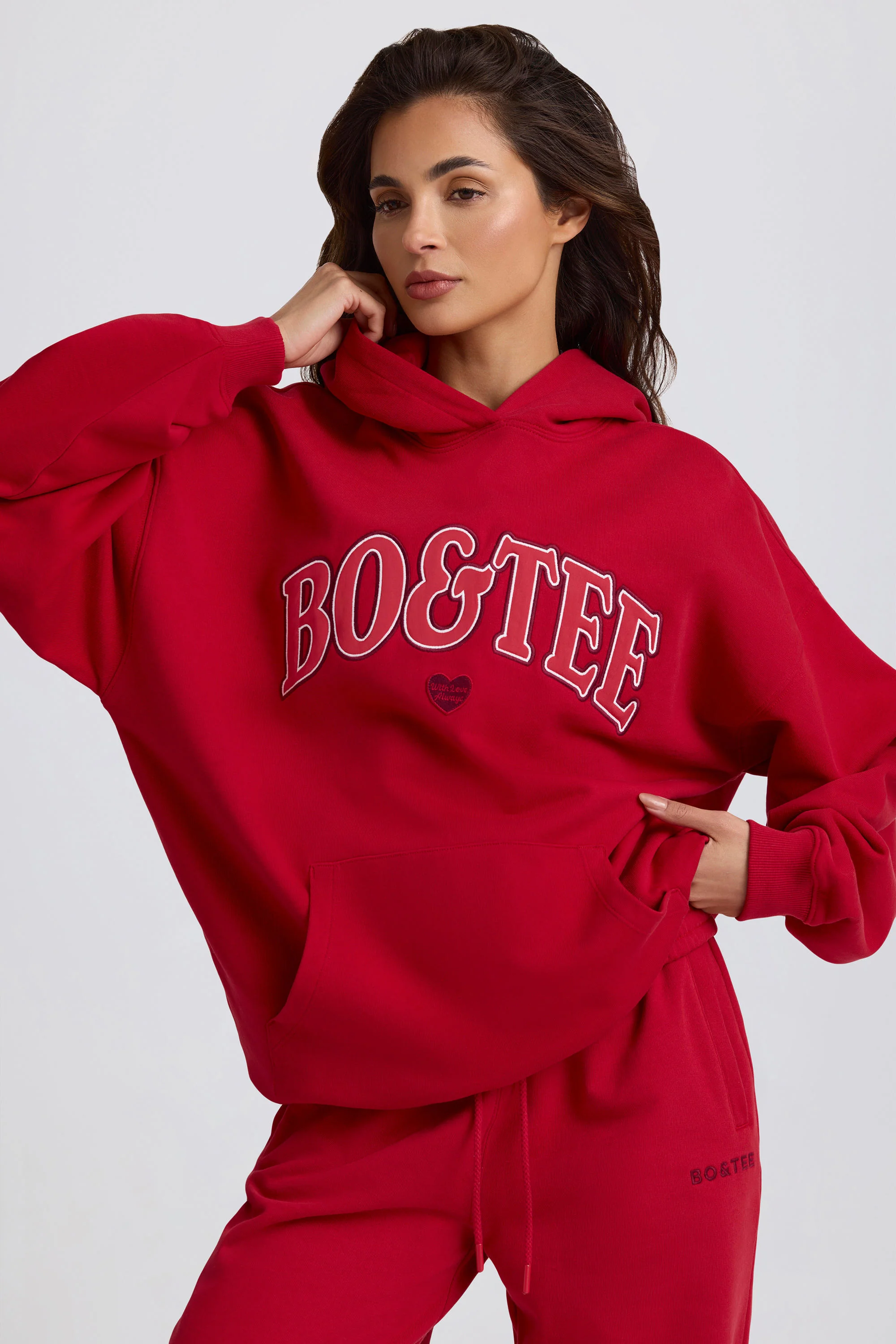 Oversized Hoodie in Hot Red