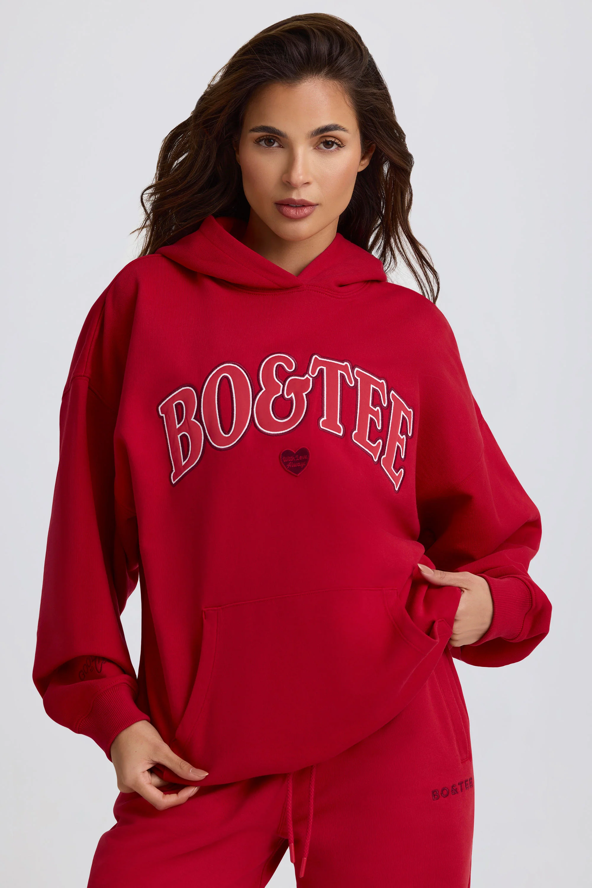 Oversized Hoodie in Hot Red