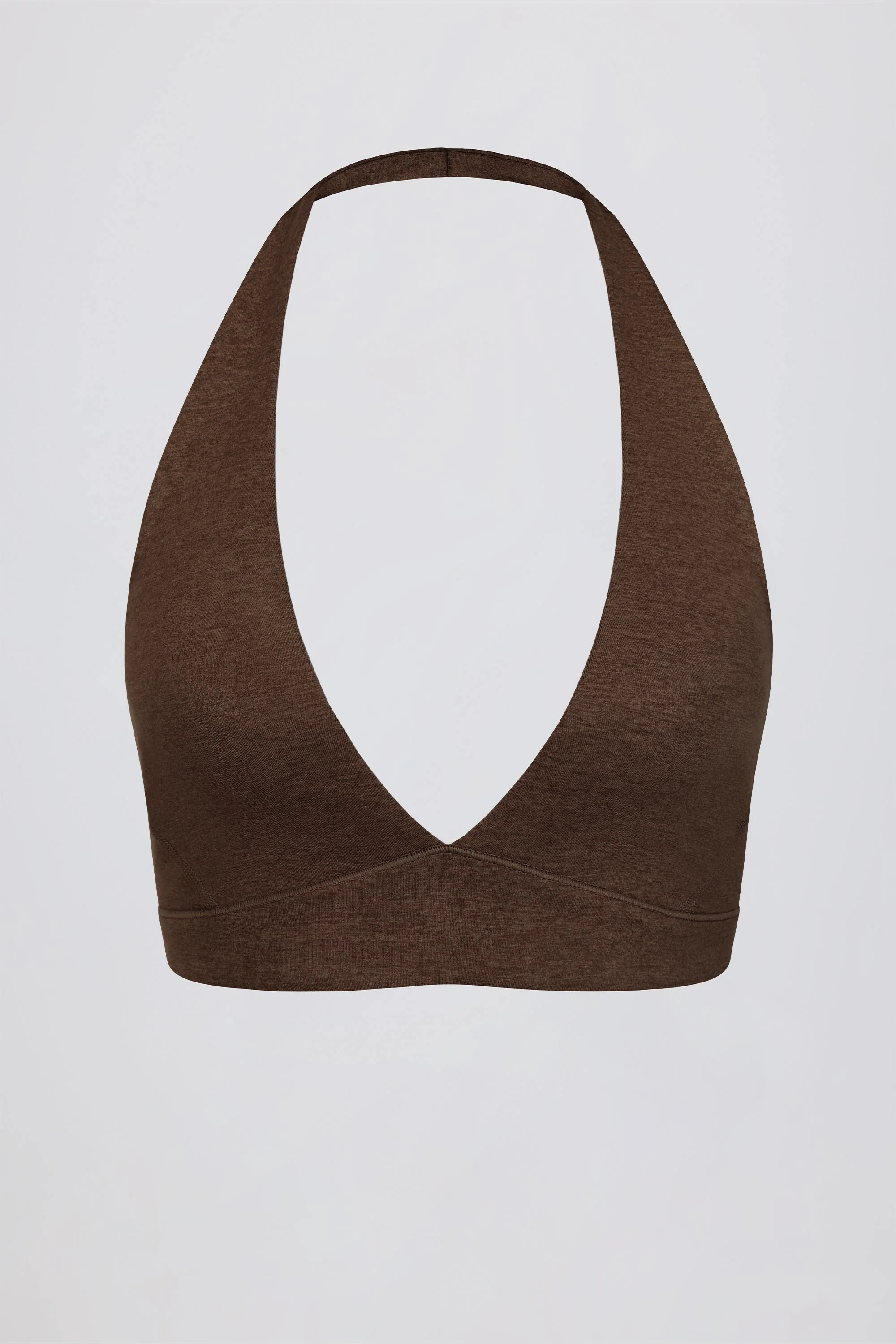V-Neck Sports Bra in Pecan Marl