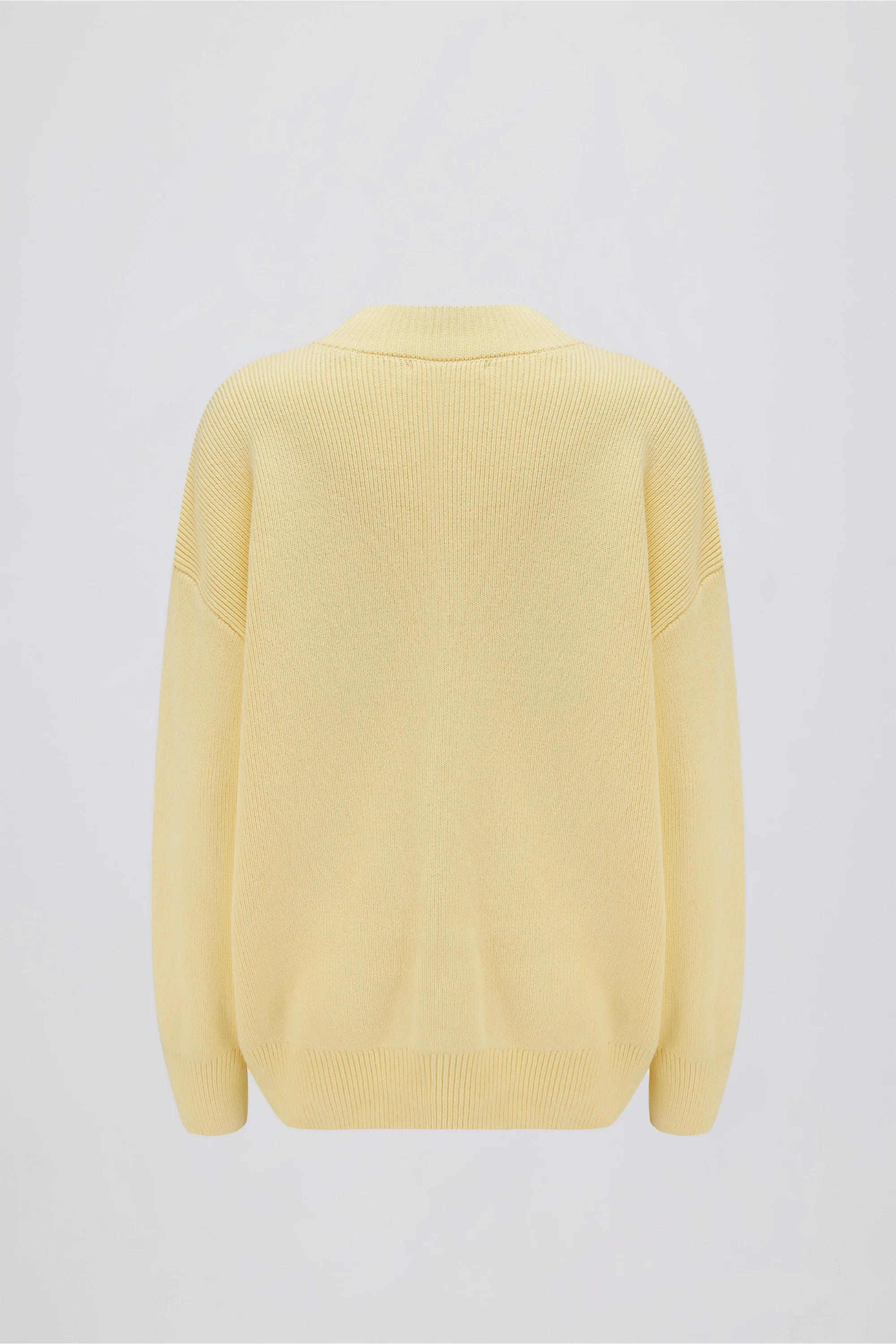 Ribbed-Knit Oversized Jumper in Lemon