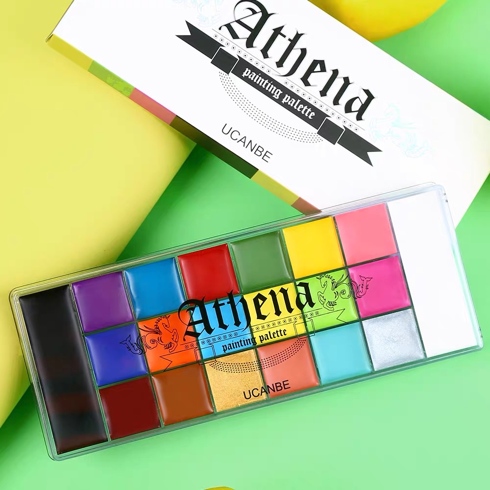 UCANBE Halloween Face Paint Palette – 20 Color Professional Body & Face Paint Makeup Kit for Costume, Cosplay & SFX