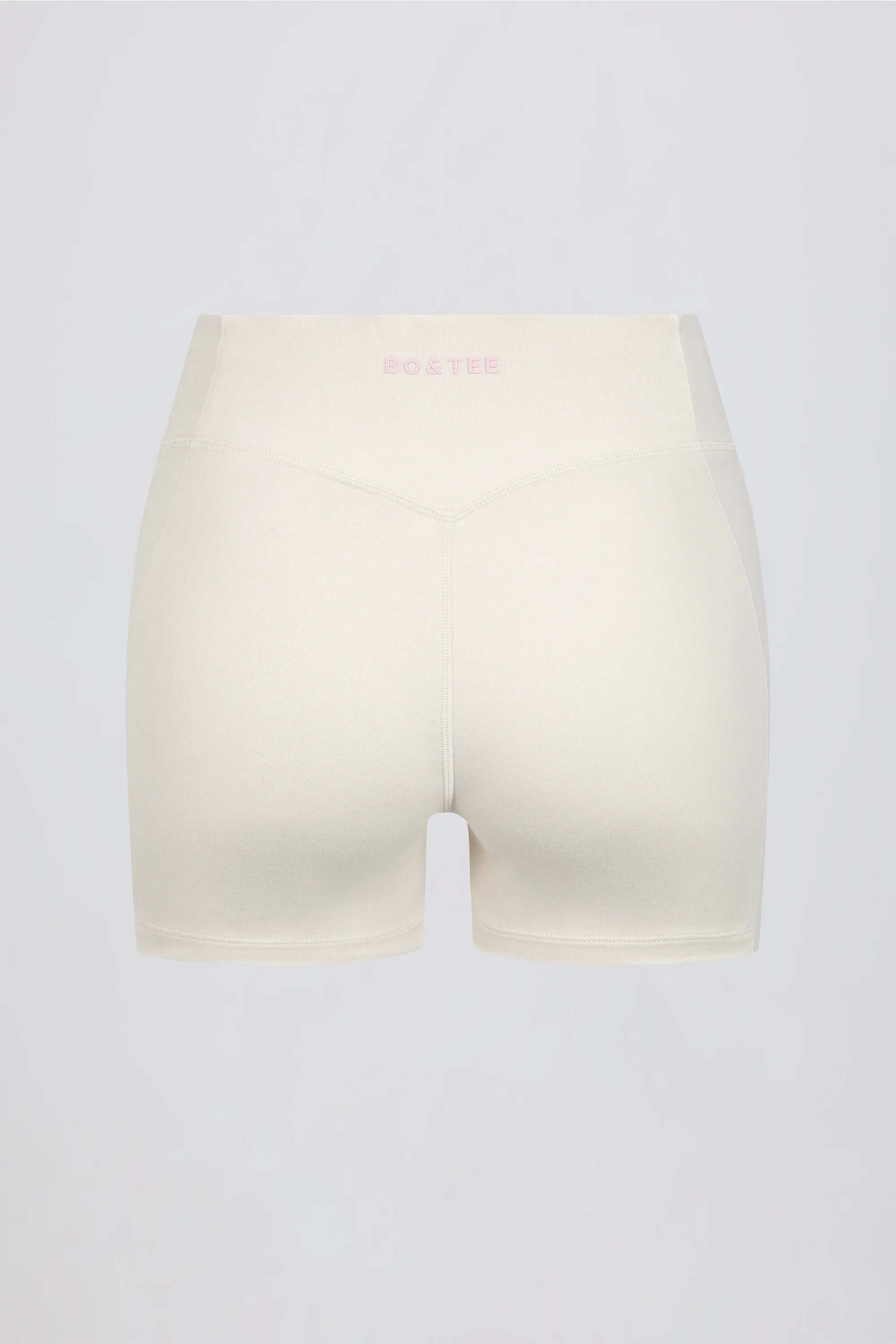 Ruched Mini Shorts in Ivory Marl