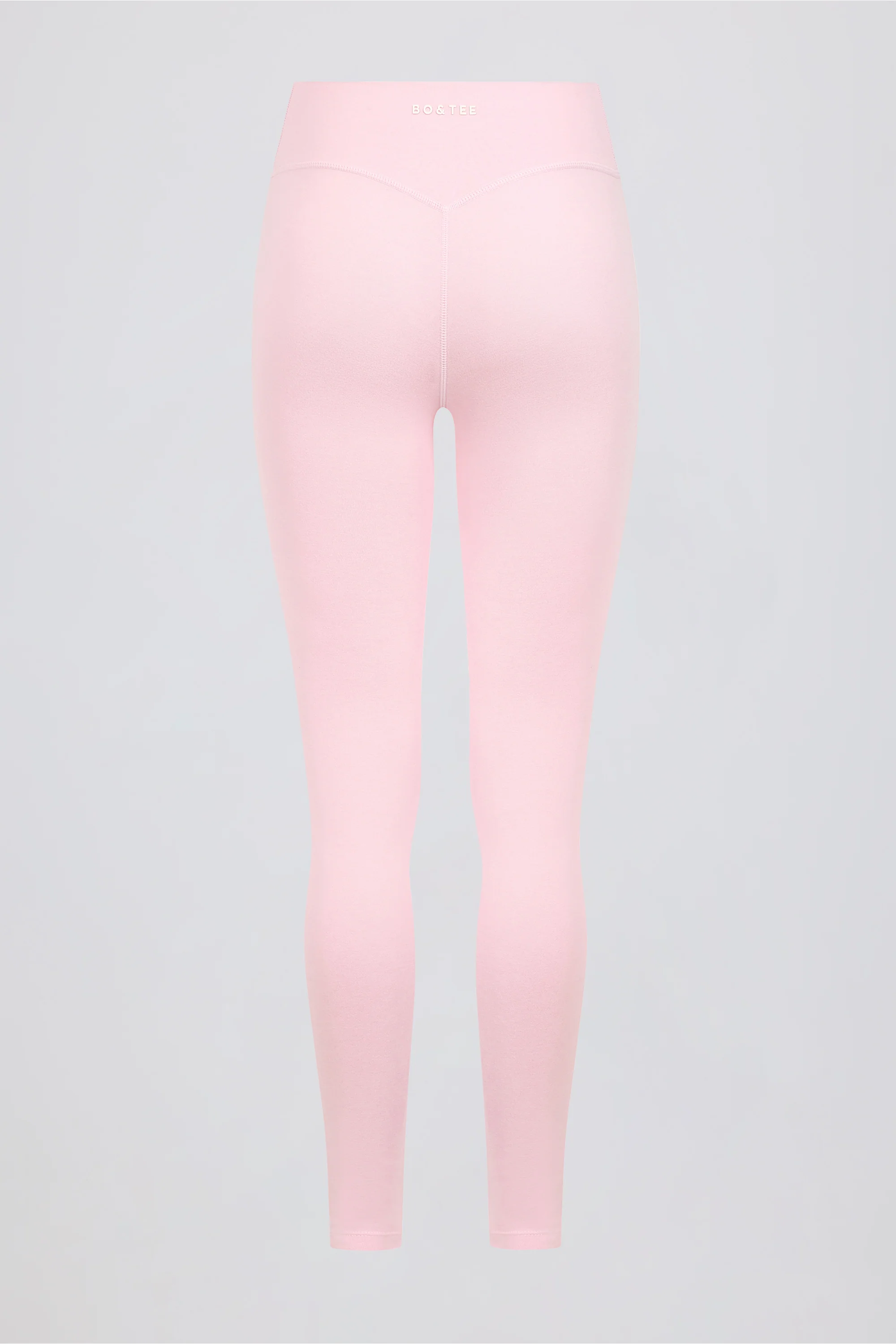 Ruched Mid-Rise Leggings in Pale Pink Marl