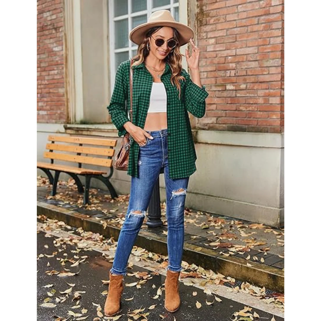 The Shining Wendy Torrance Costume Long Sleeve Green Plaid + Pants Set