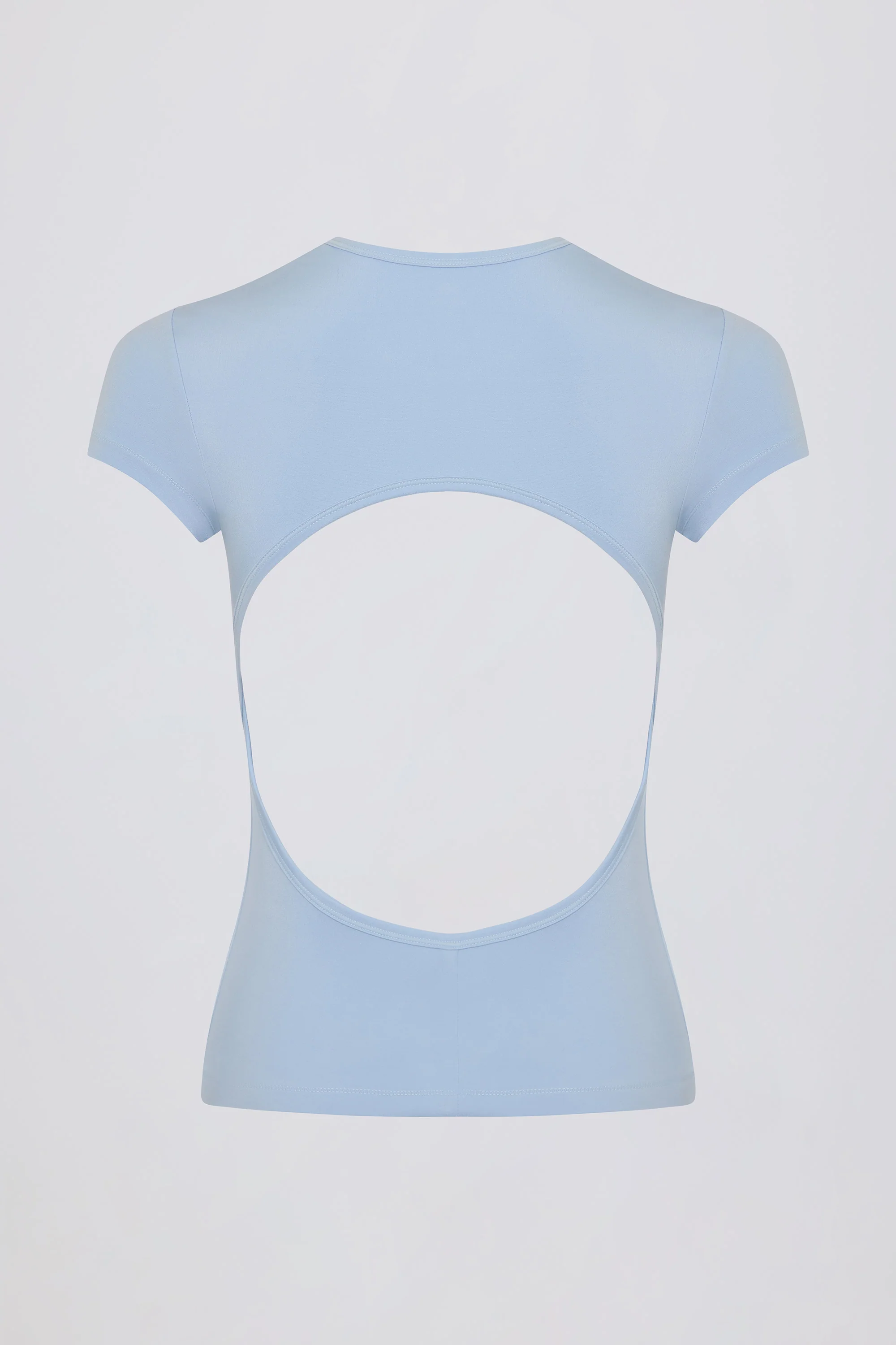 Cut-Out Longline T-Shirt in Sky