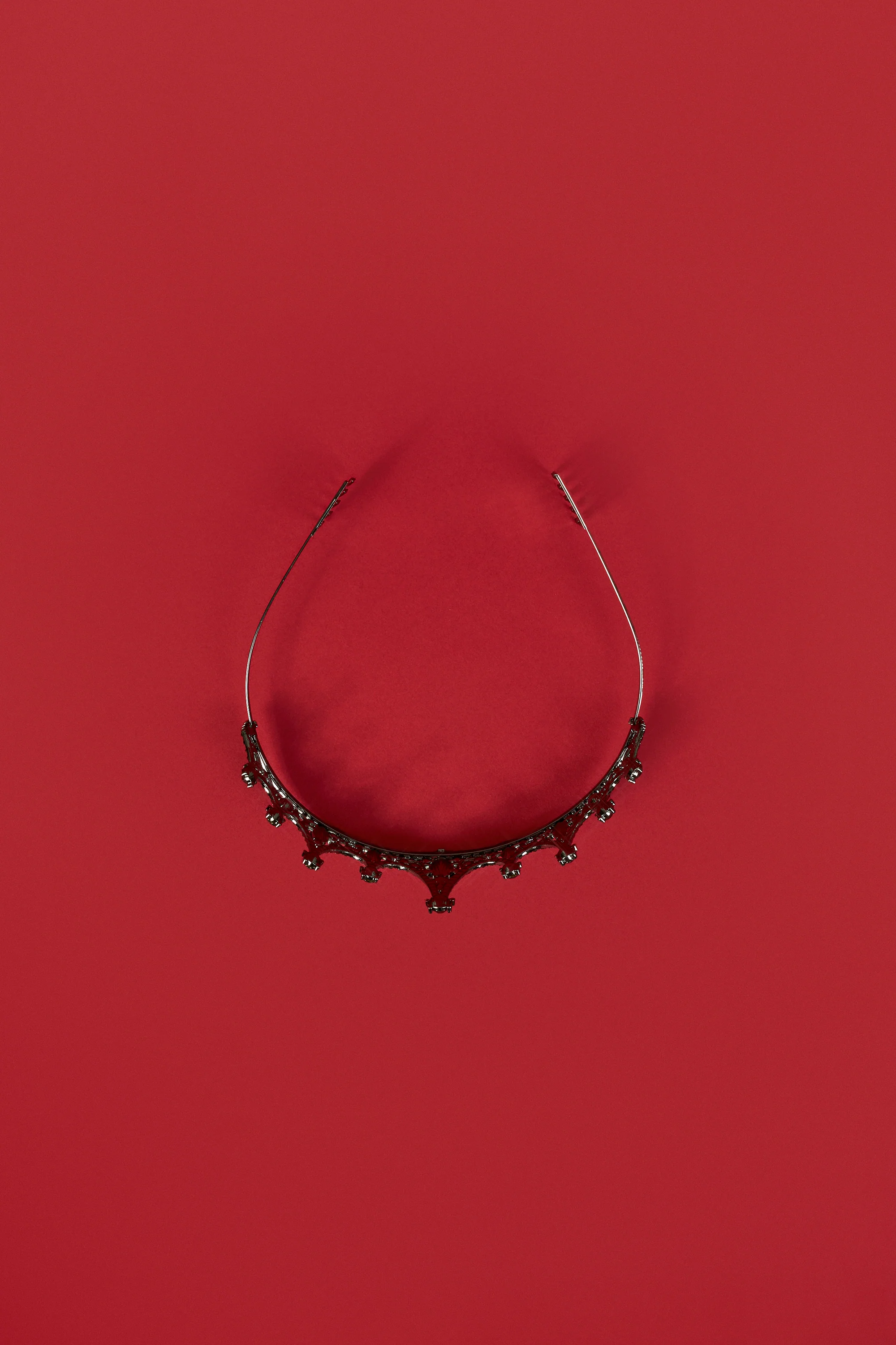 Crystal-Embellished Tiara in Black