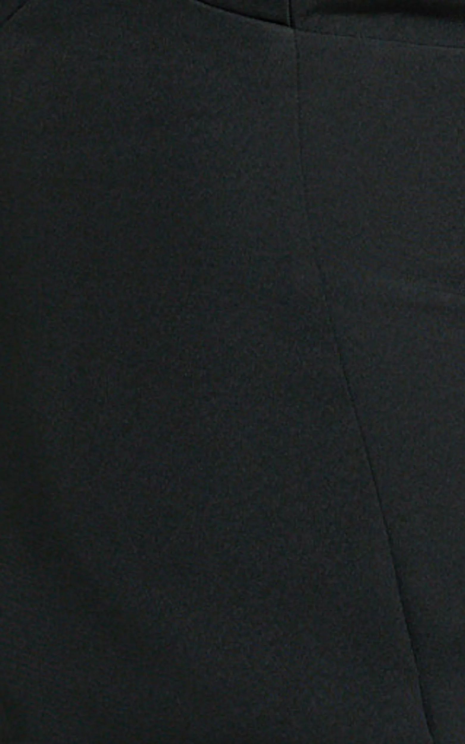 Lauren Maxi Dress - Plunge Halterneck High Split Dress in Black