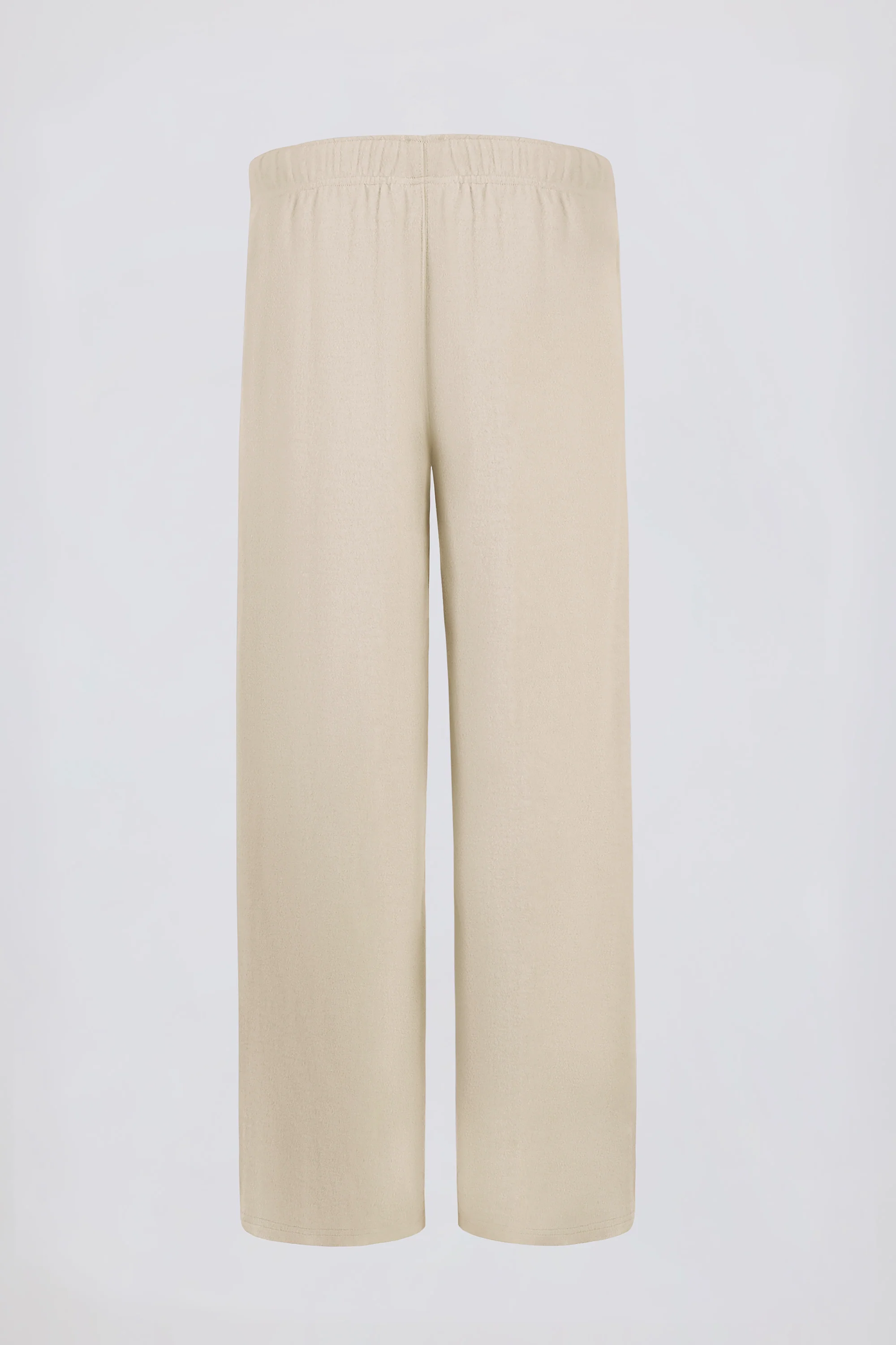 Brushed Jersey Wide-Leg Joggers in Ecru