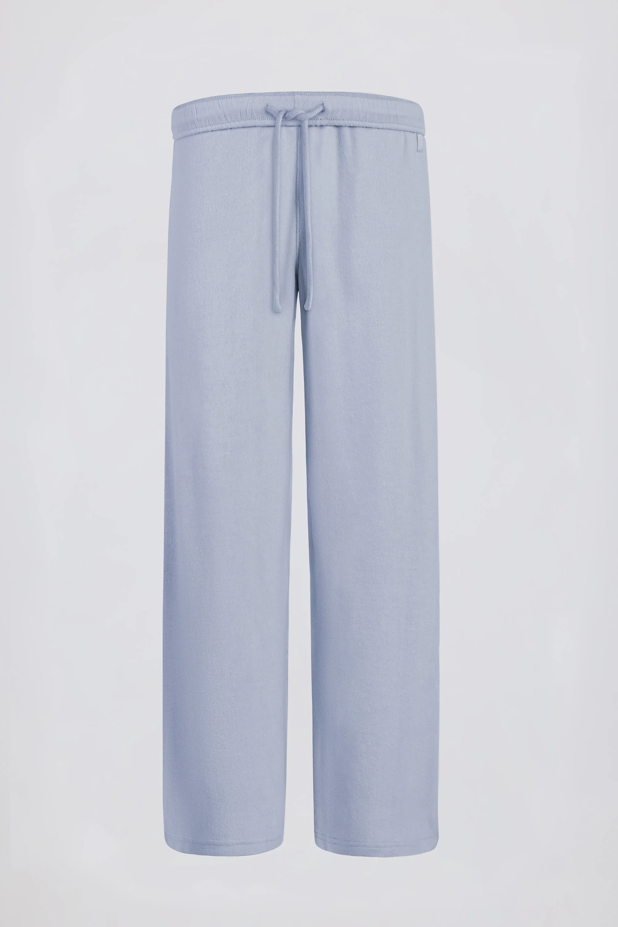 Brushed Jersey Wide-Leg Joggers in Soft Blue