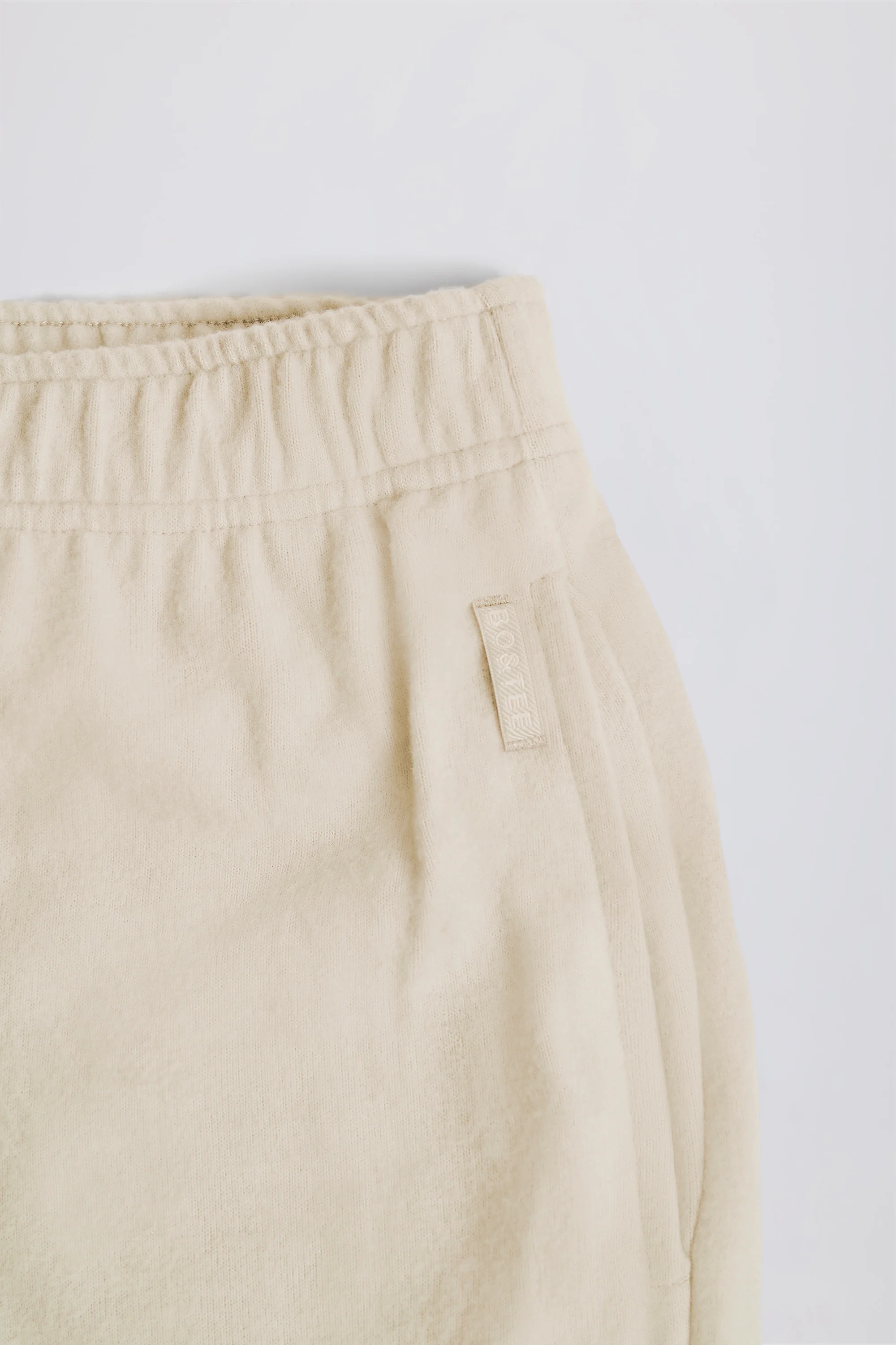 Brushed Jersey Wide-Leg Joggers in Ecru