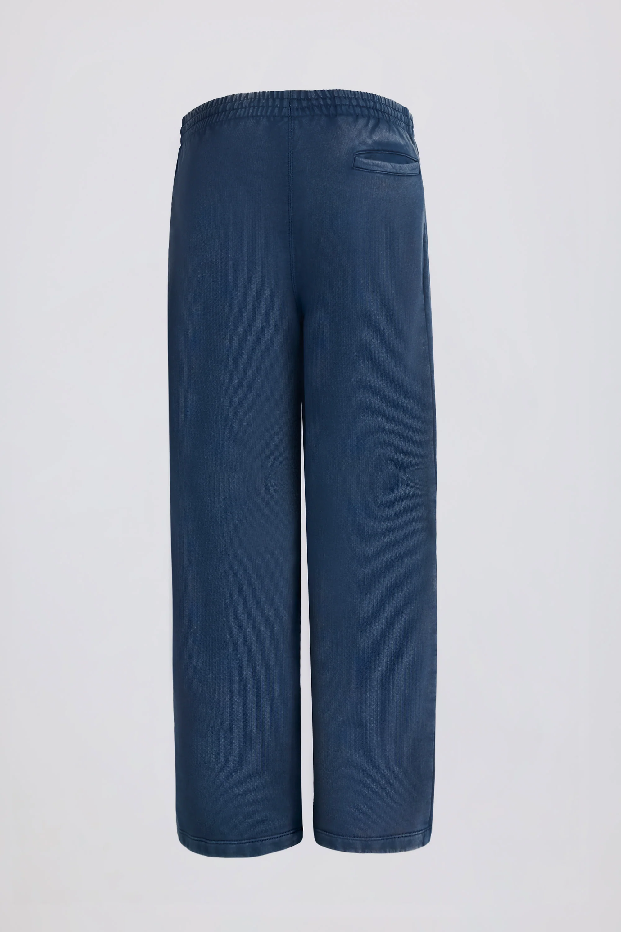Acid Wash Wide-Leg Joggers in Blue