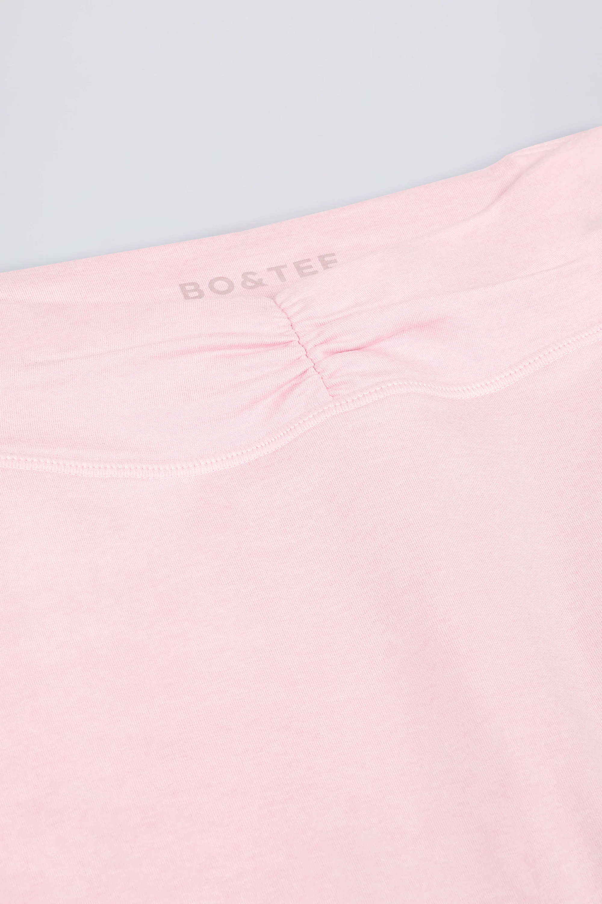 Ruched Mid-Rise Leggings in Pale Pink Marl