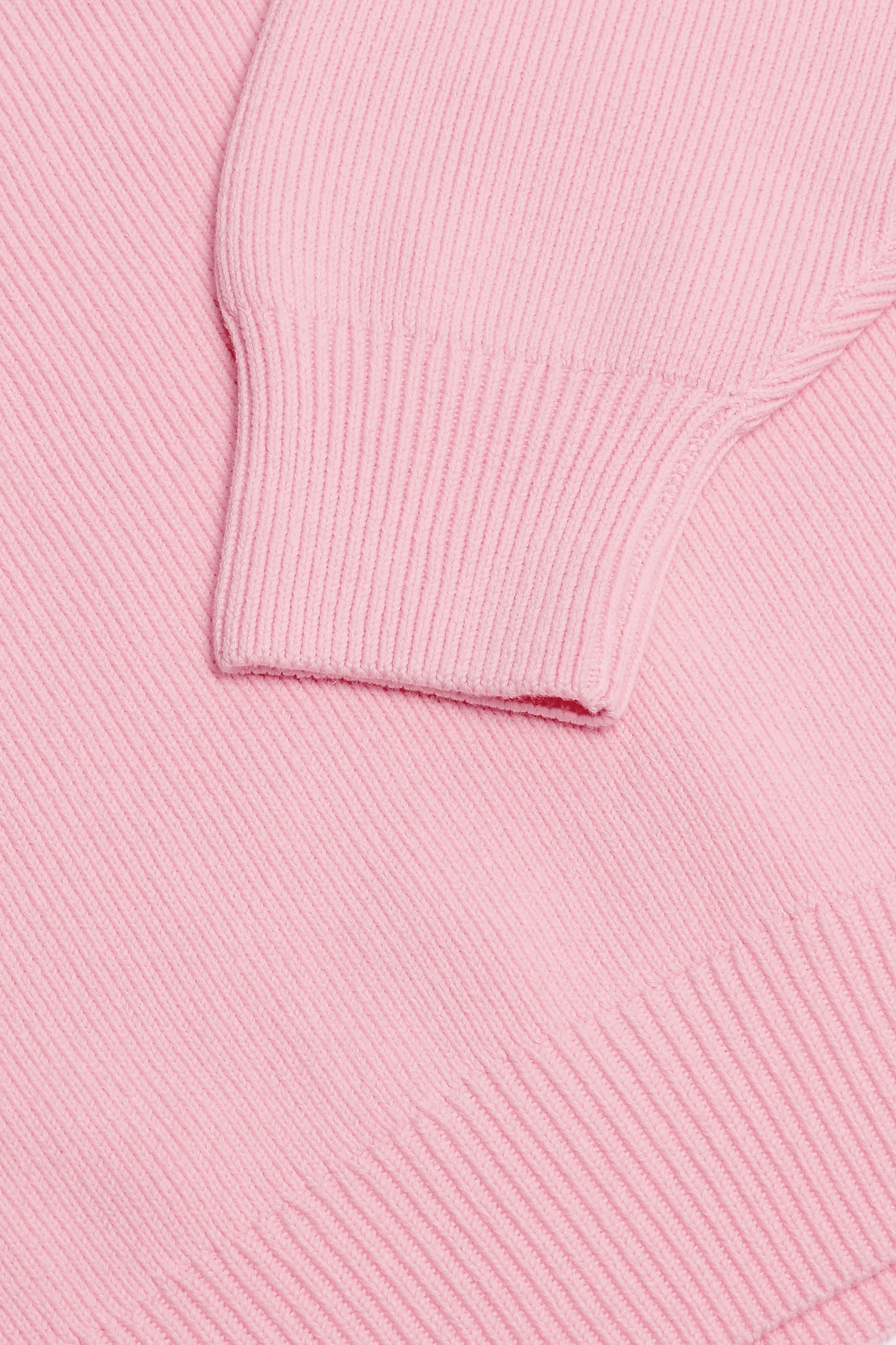 Ribbed-Knit Oversized Jumper in Pale Pink