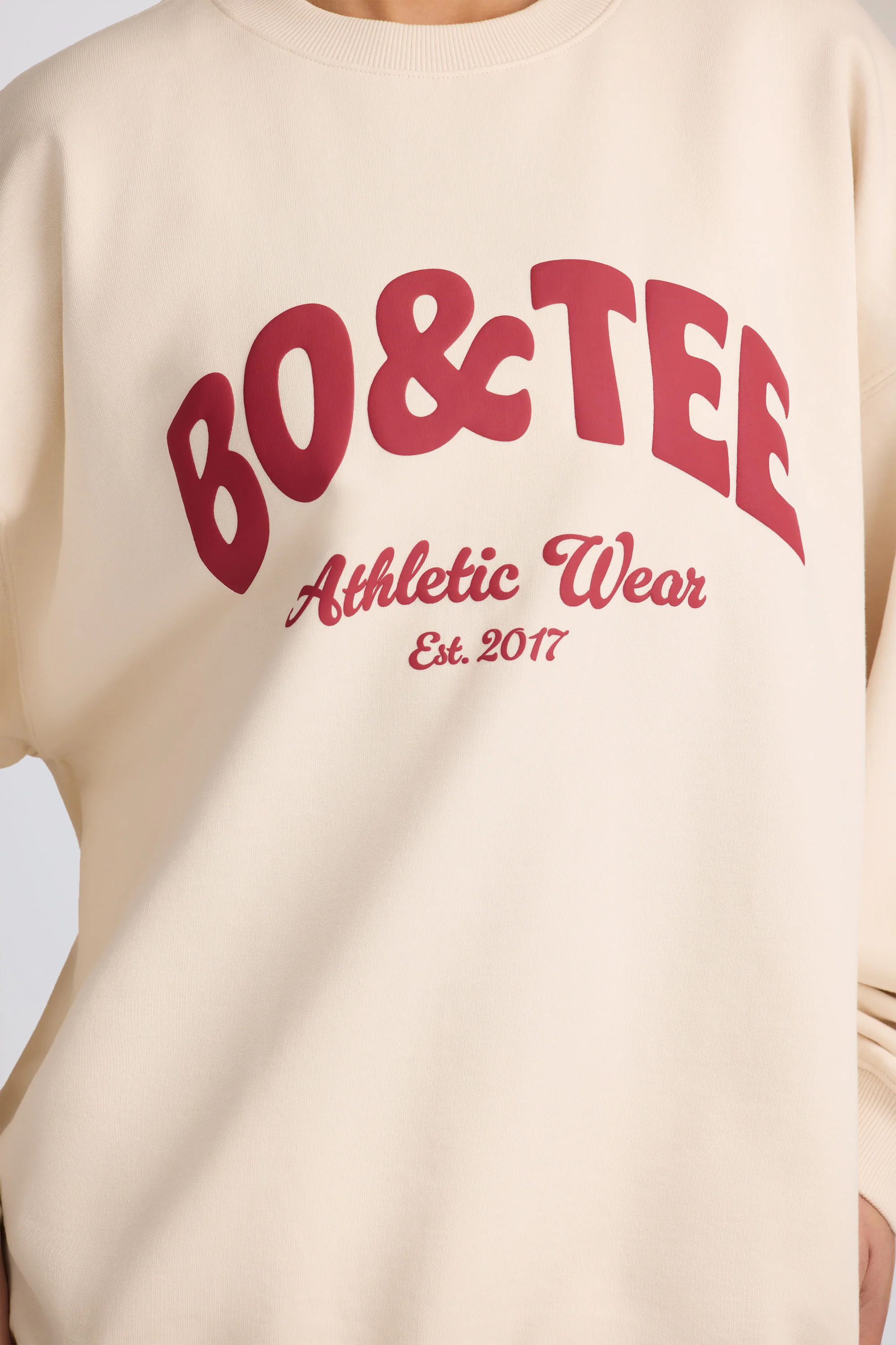 Oversized Crew-Neck Sweatshirt in Ecru