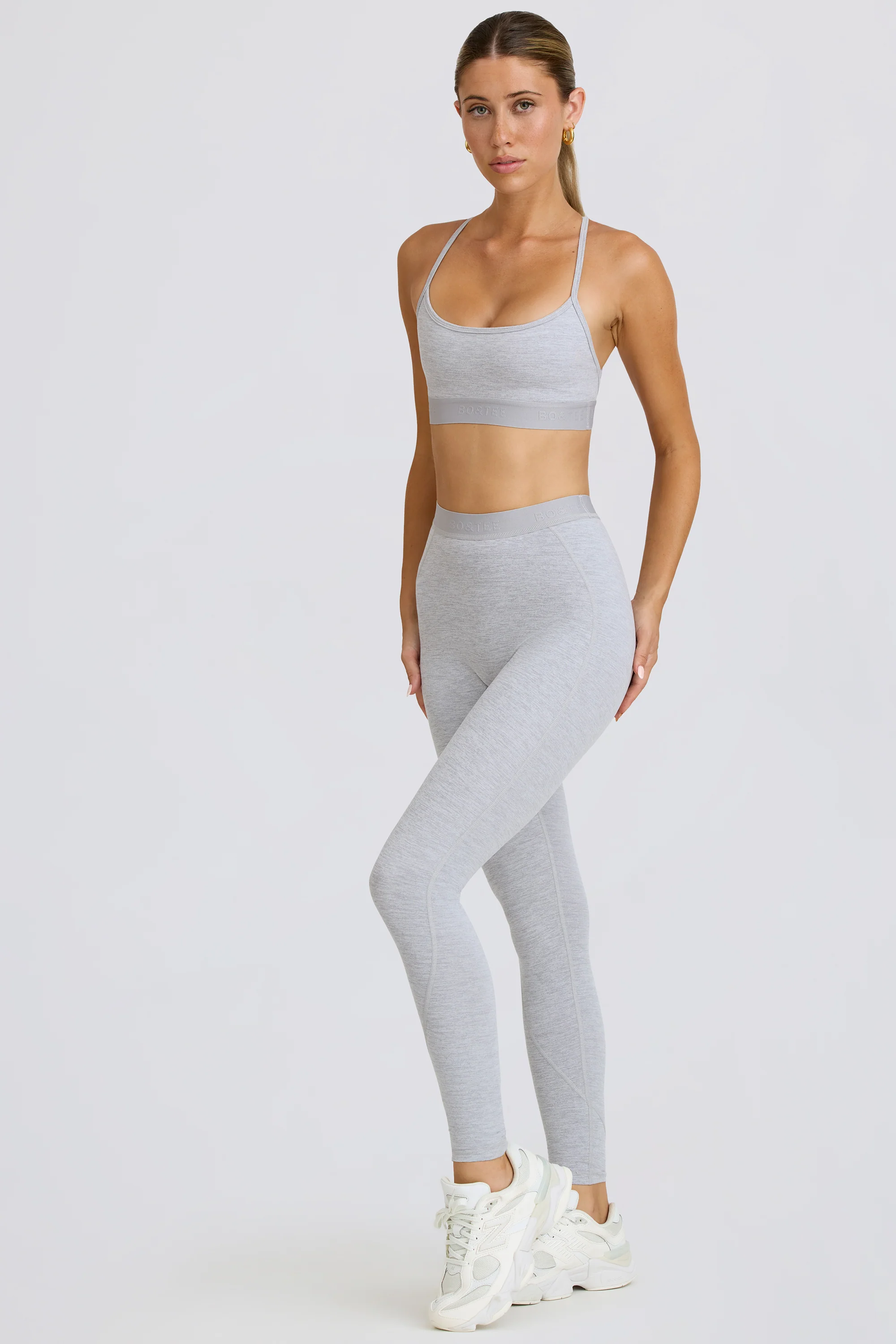 Petite Soft Active Leggings in Grey Marl