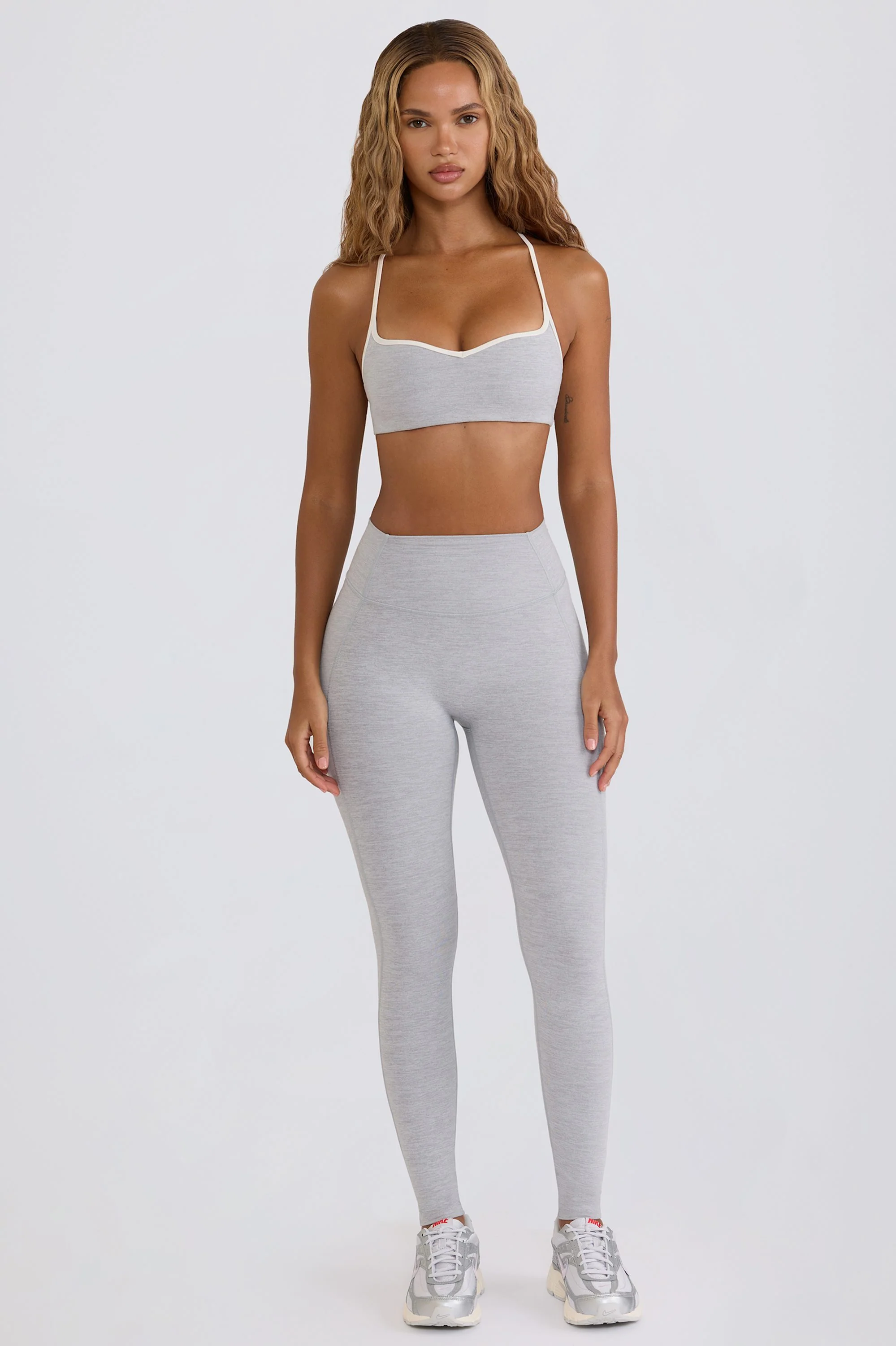 Soft Active Mid-Rise Leggings in Grey Marl