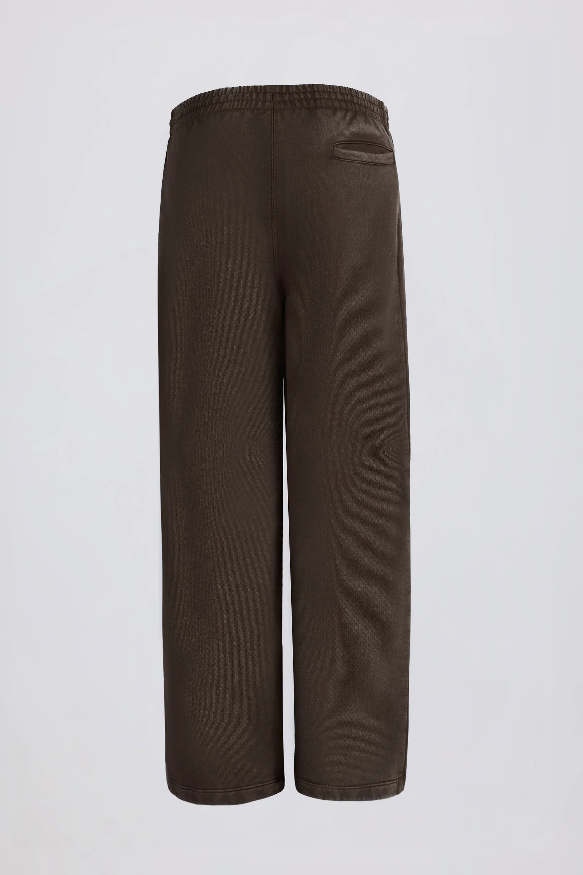 Acid Wash Wide-Leg Joggers in Brown