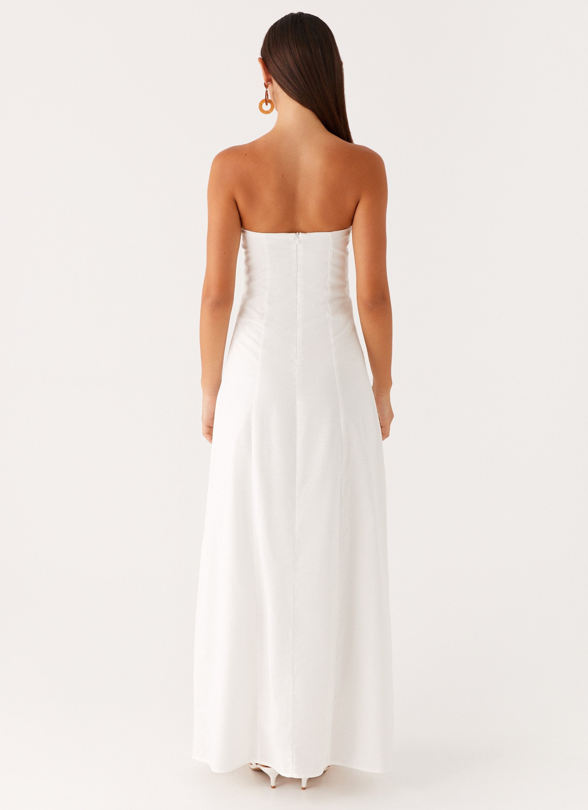 Tayla Linen Maxi Dress - White