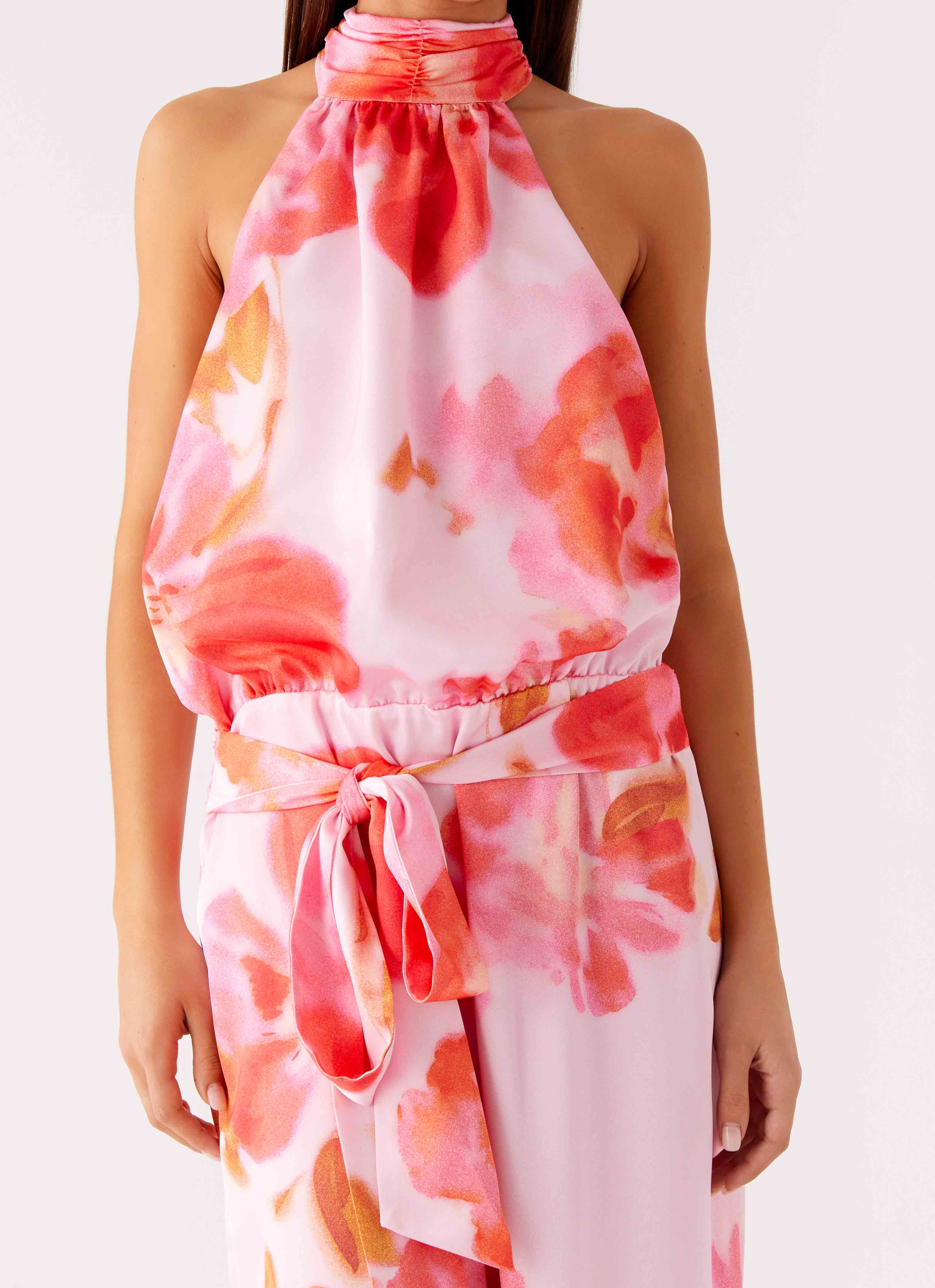 Diablo Backless Maxi Dress - Blushing Blossom