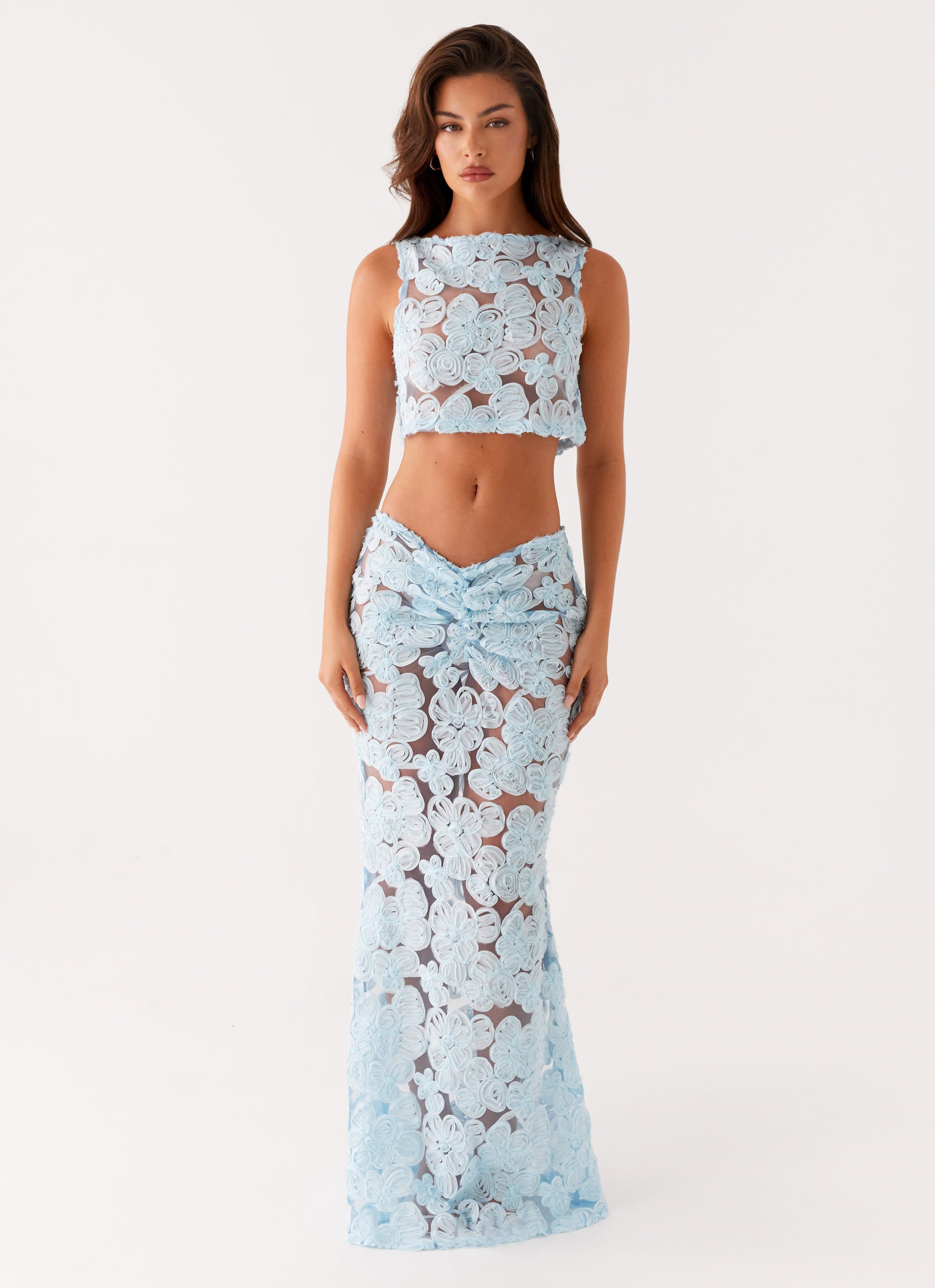 Fiorella Floret Maxi Skirt - Blue
