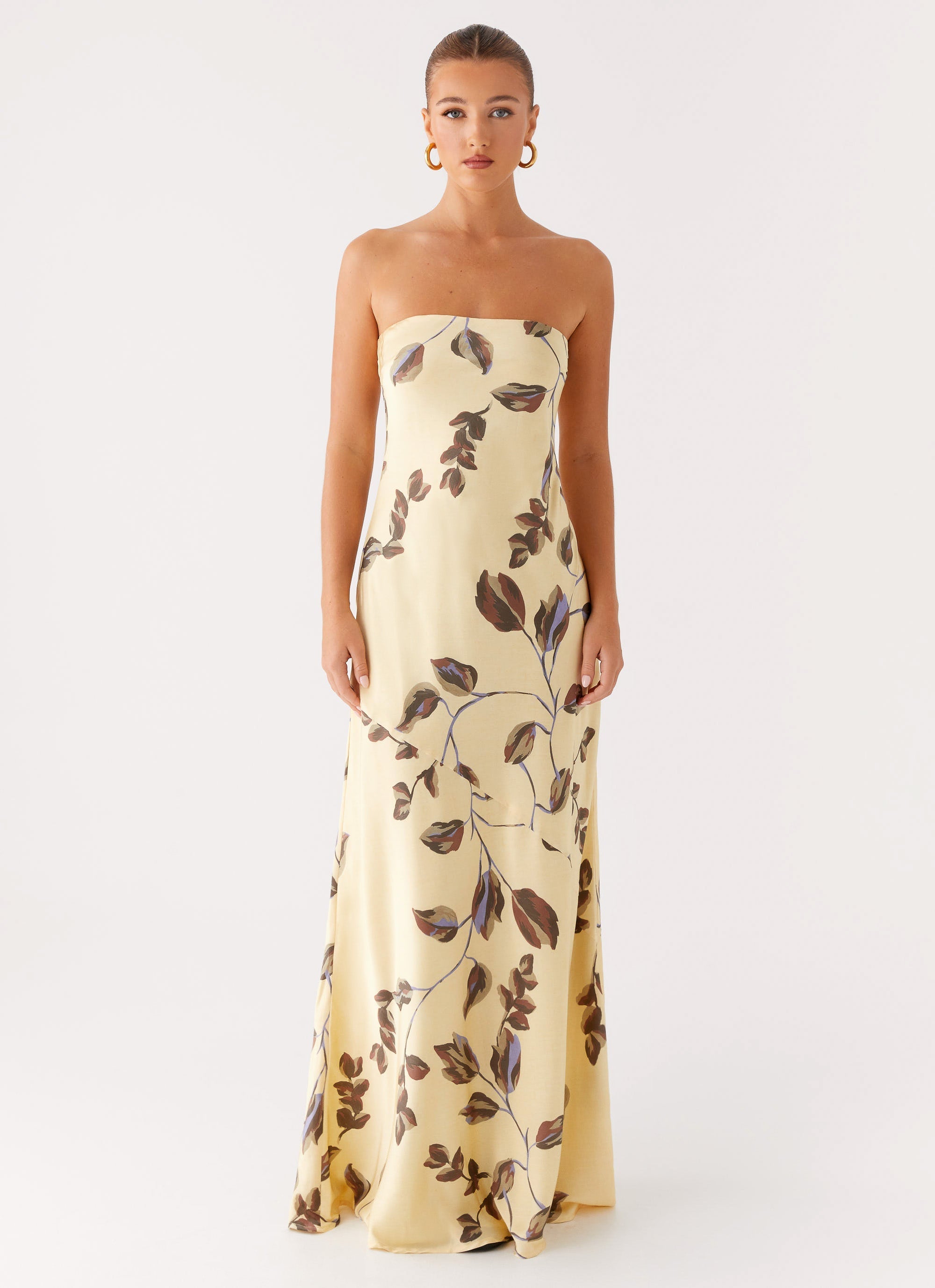 Alisa Strapless Maxi Dress - Buttercream Bliss