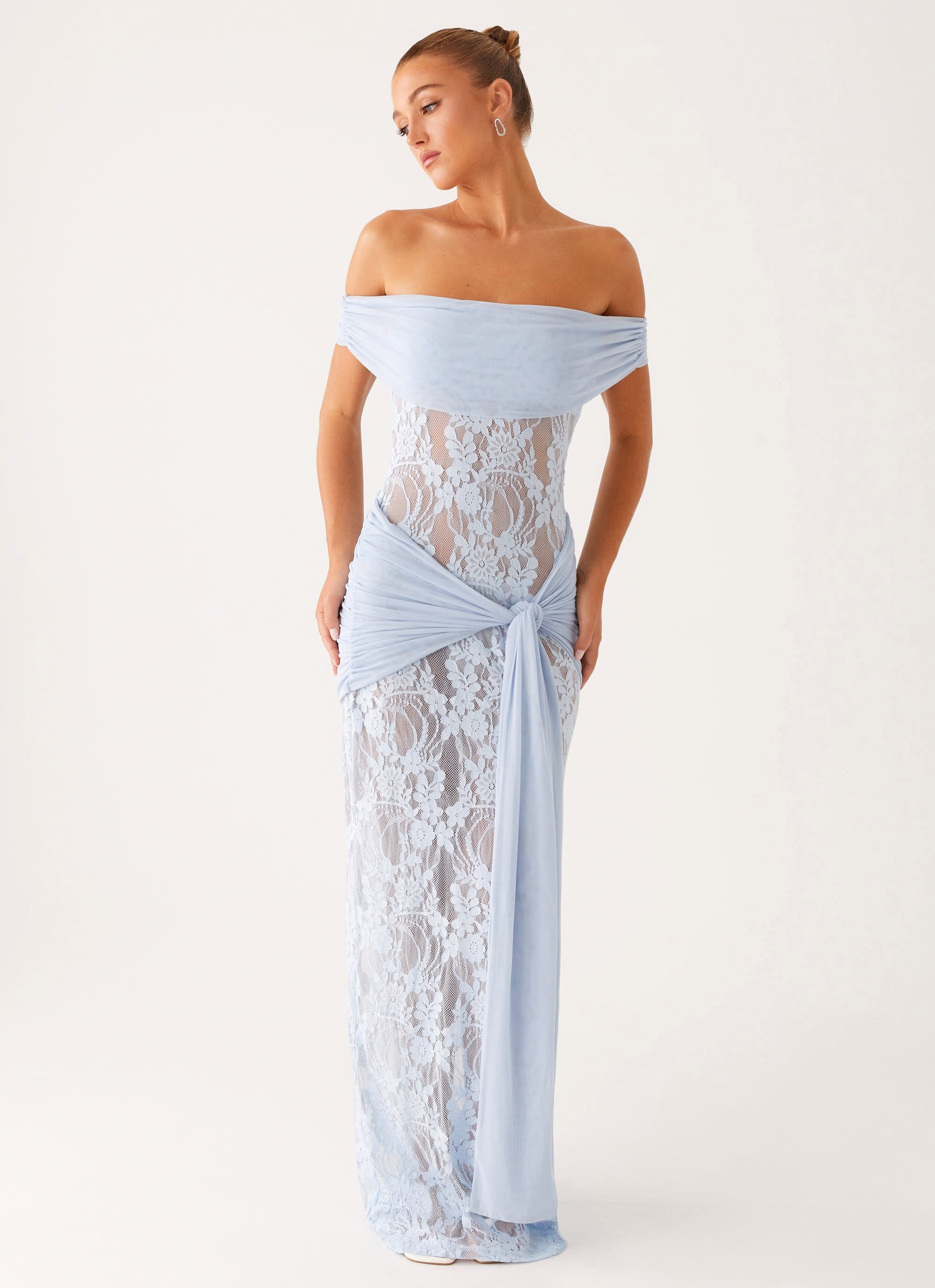 Gracie Twist Maxi Dress - Blue