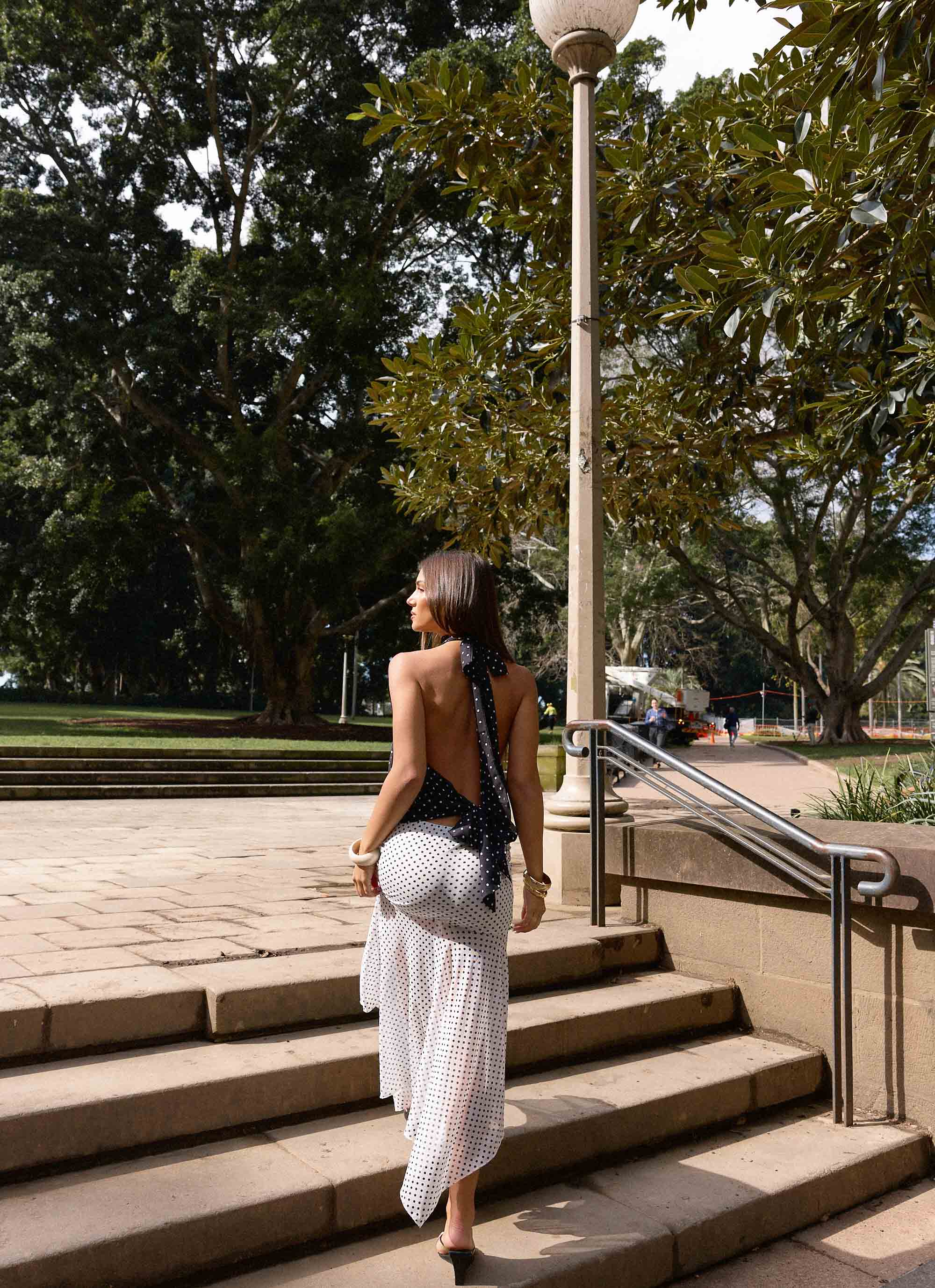 Willow Chiffon Top - Black Polkadot