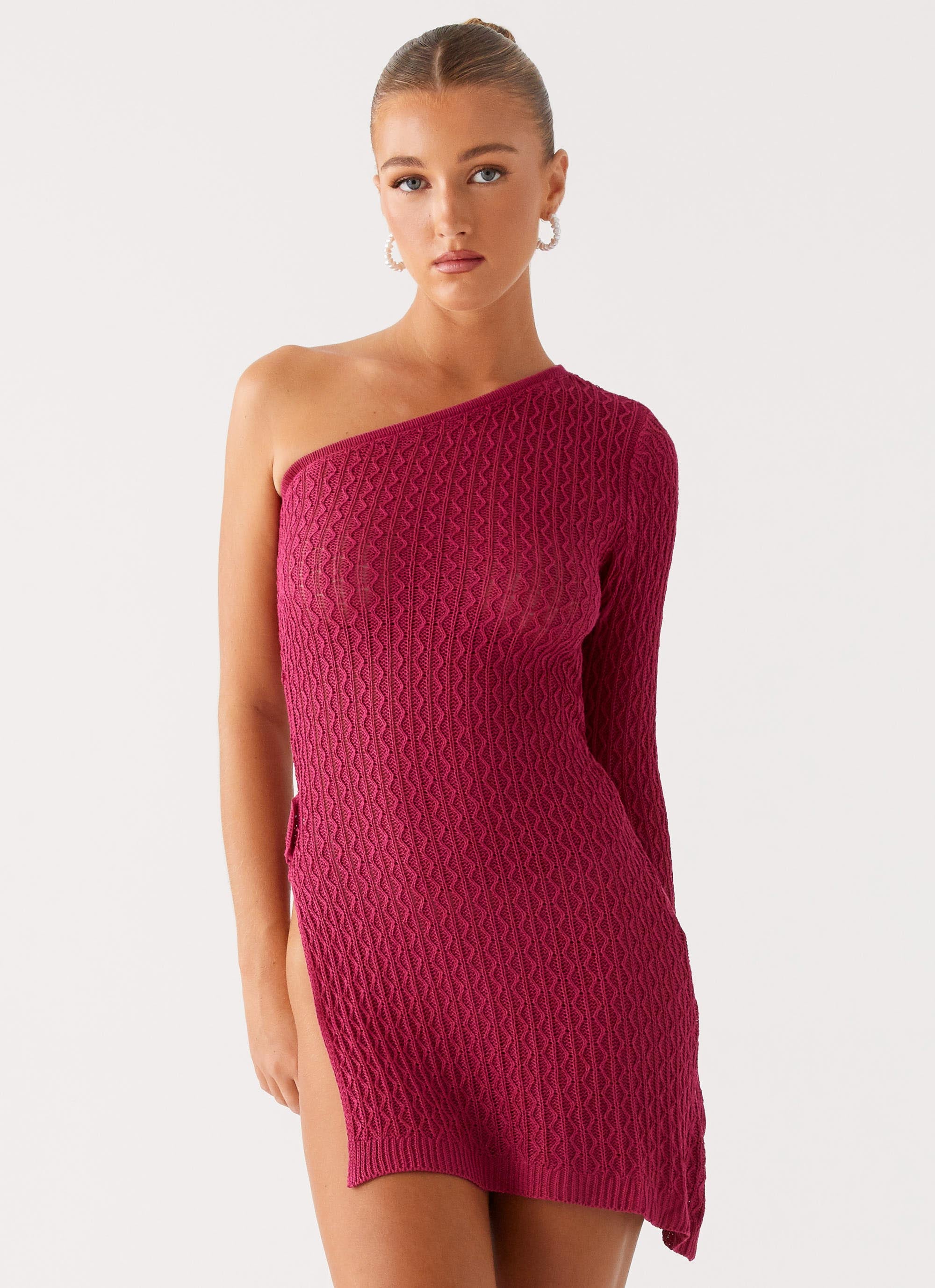 Medda Knit Mini Dress - Hot Pink