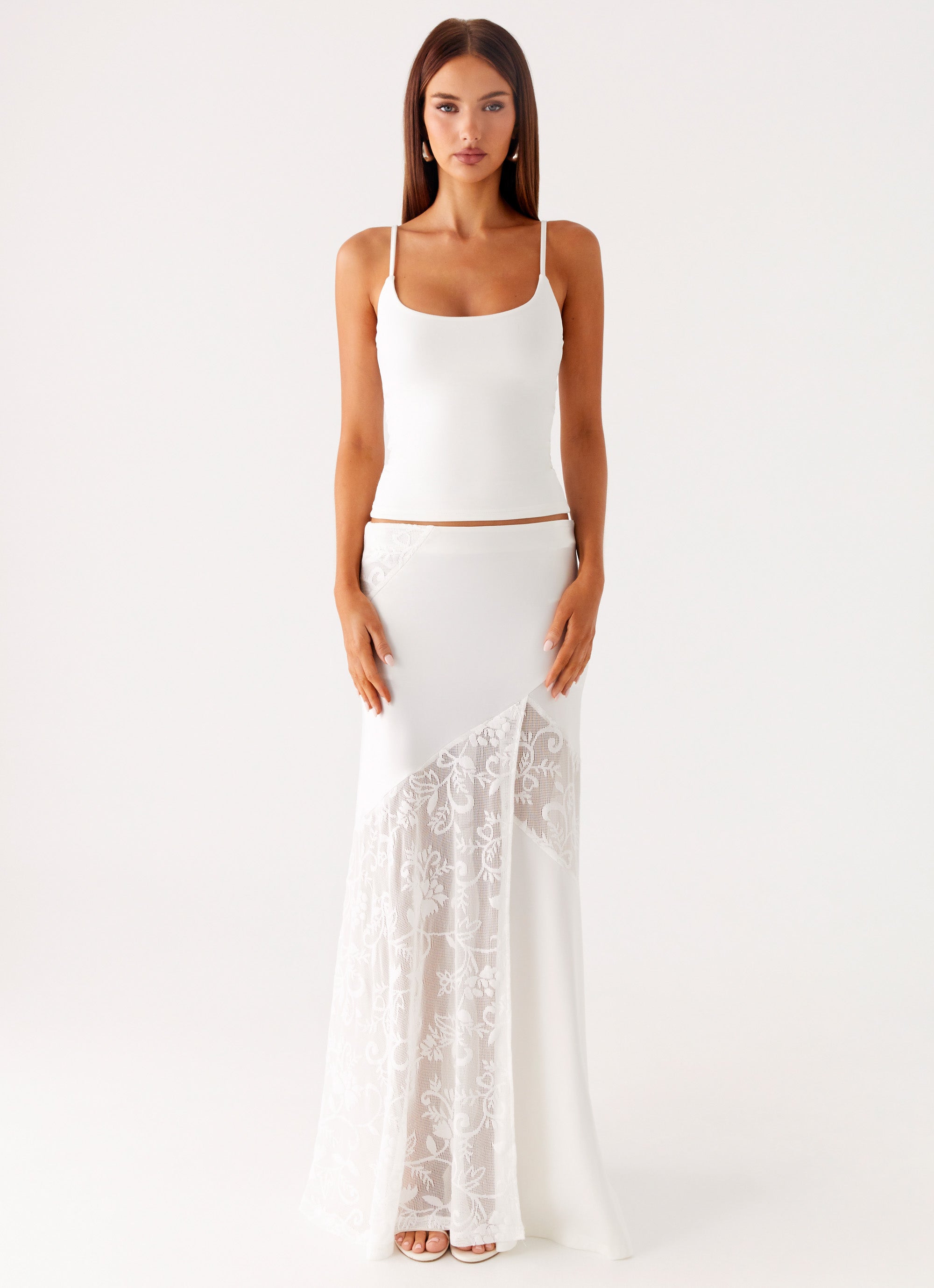 Dasie Lace Maxi Skirt - White
