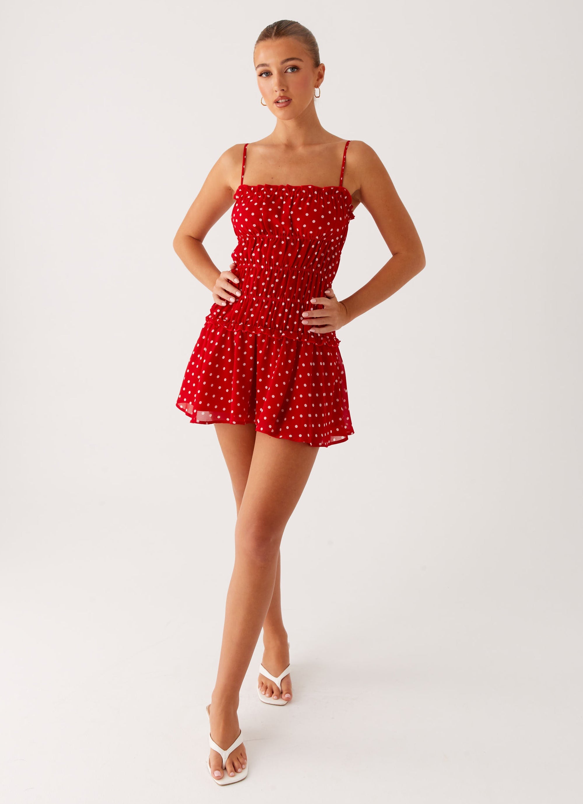 Cynlee Mini Dress - Red Polka Dot