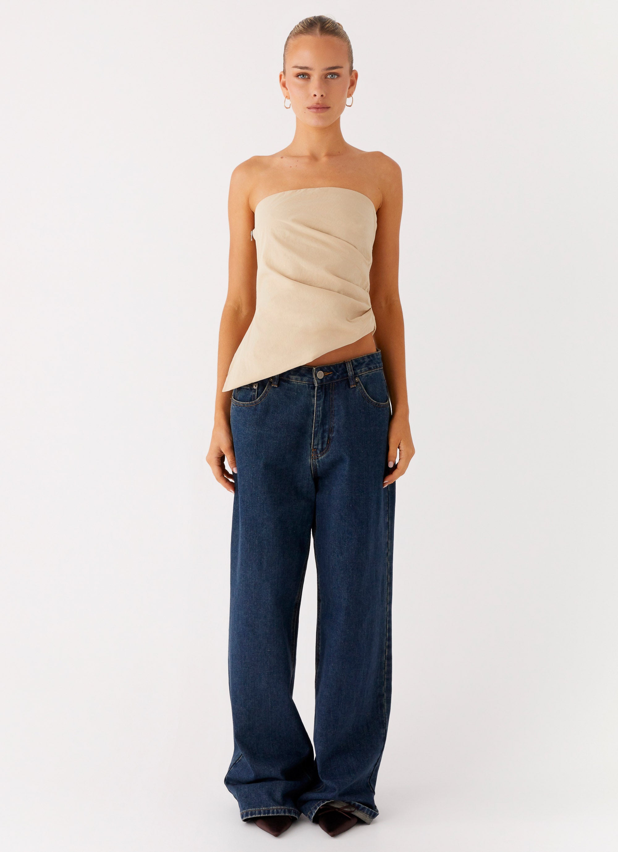 Briana Strapless Top - Tan