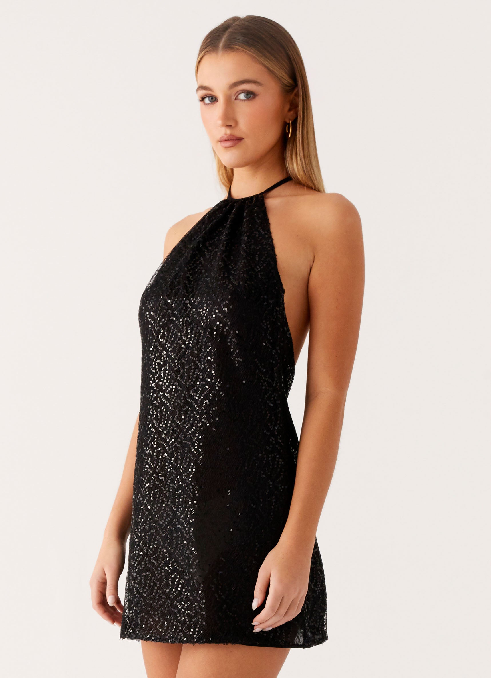 Kingdom Sequin Mini Dress - Black
