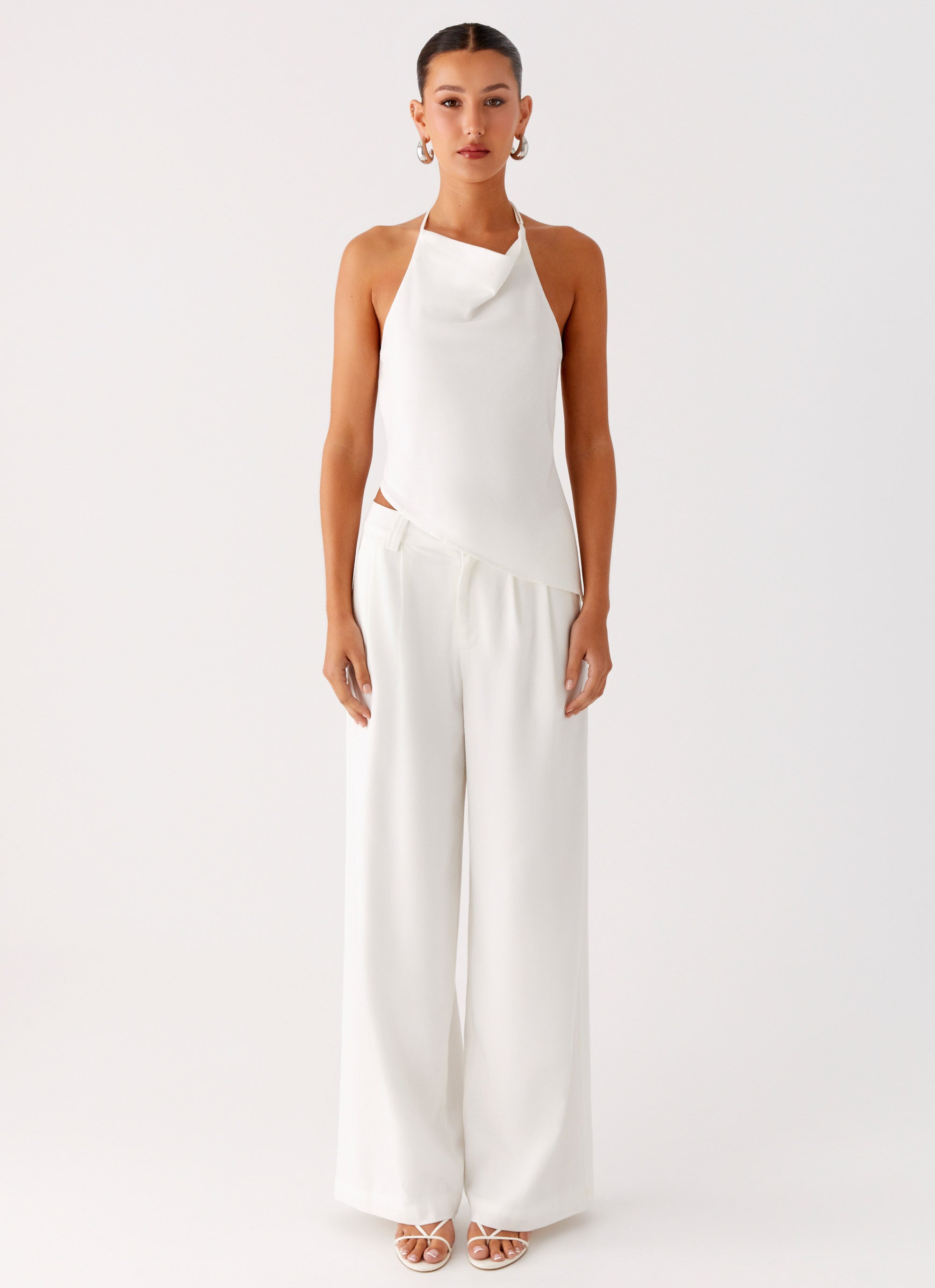 Delong Backless Linen Top - White