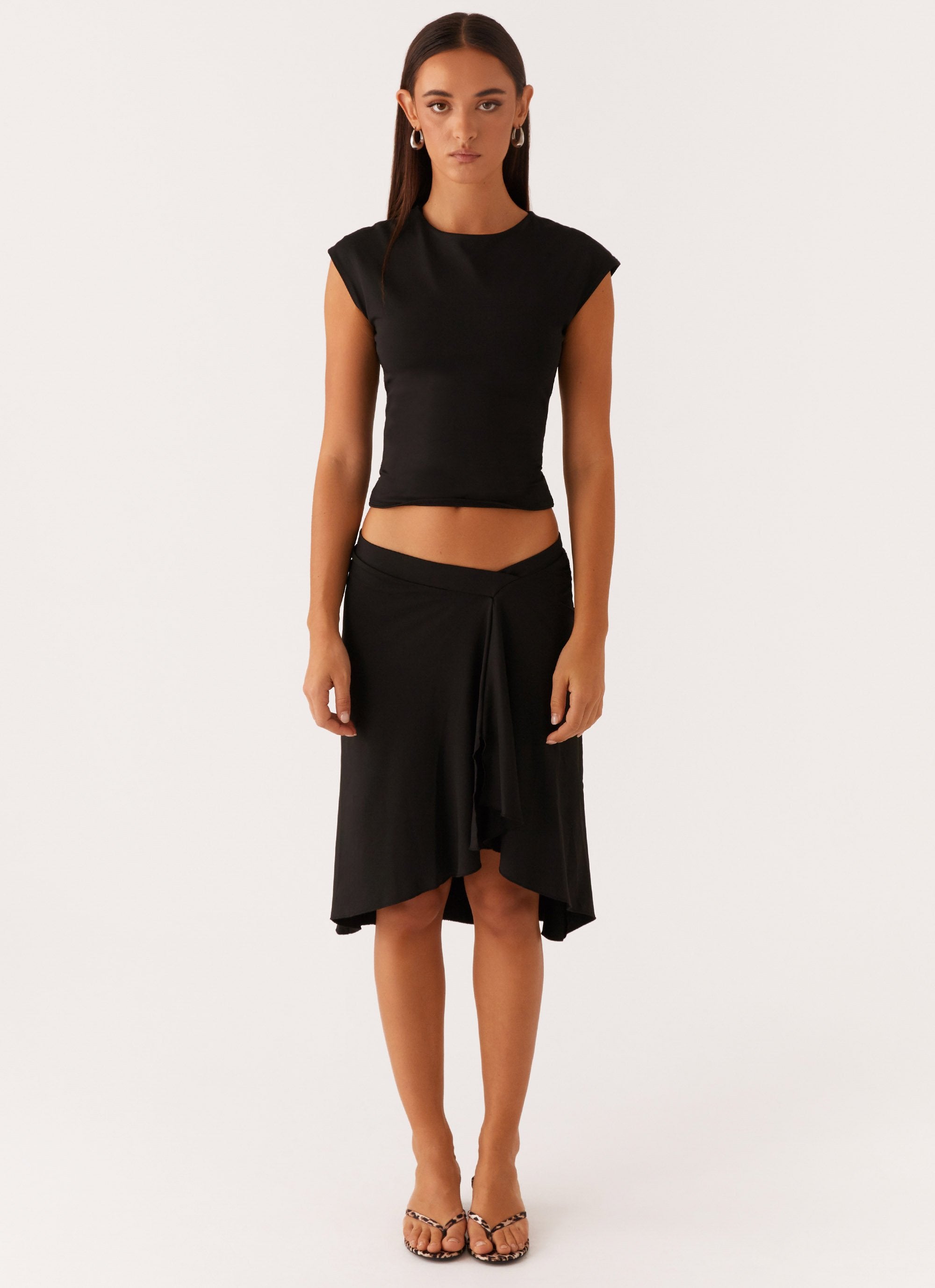 Shes A Lady Midi Skirt - Black