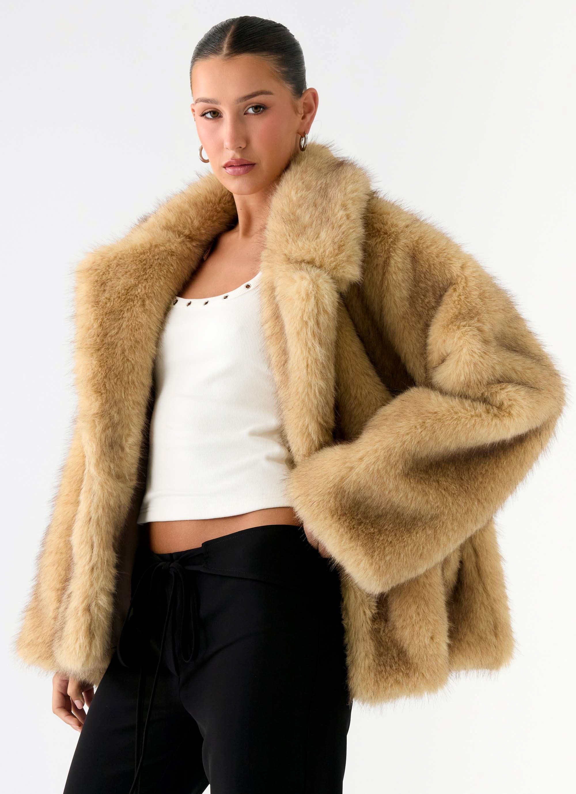 Milika Fur Coat - Beige