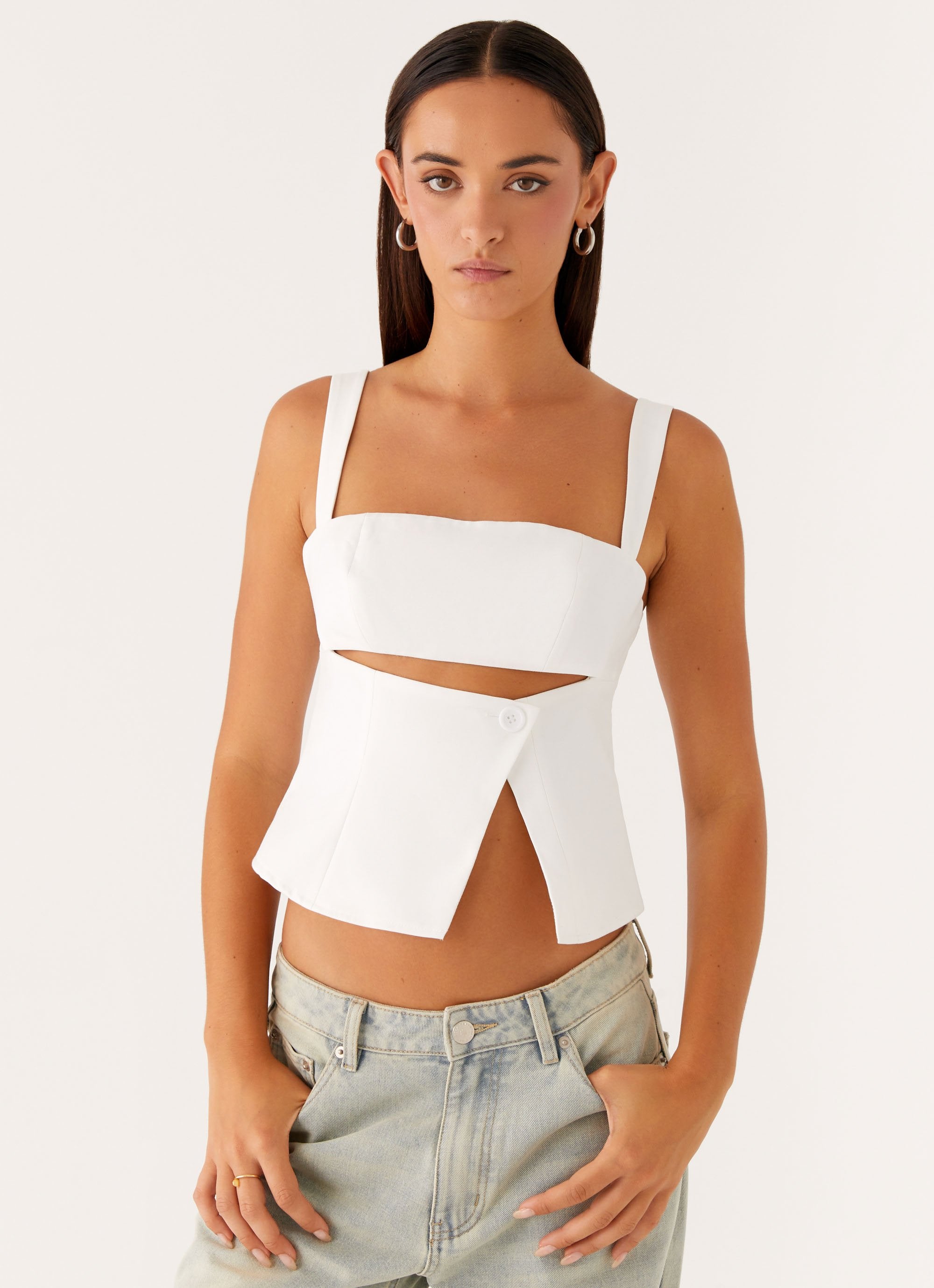 Pia Cut Out Top - White