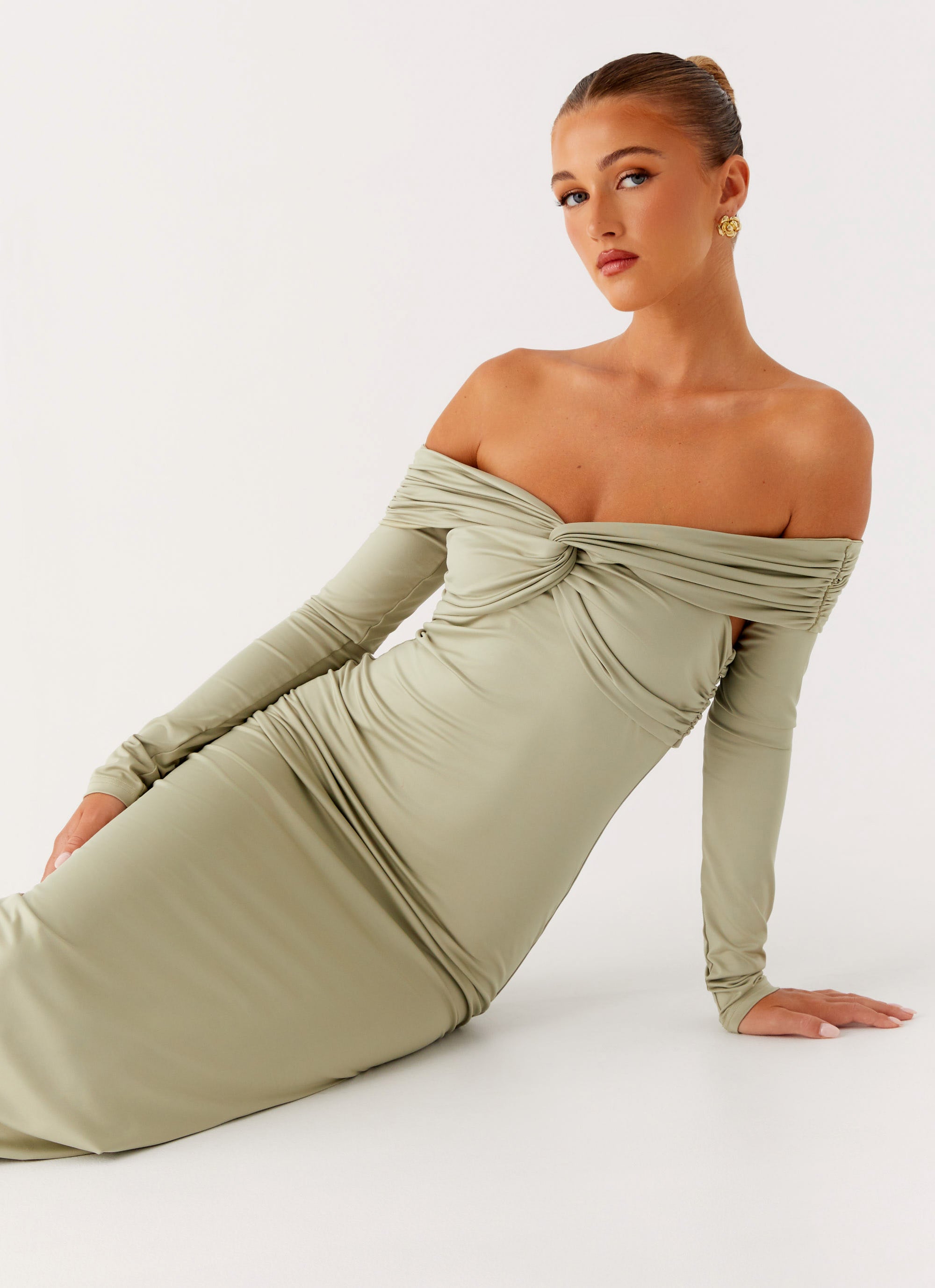 Marla Long Sleeve Maxi Dress - Sage