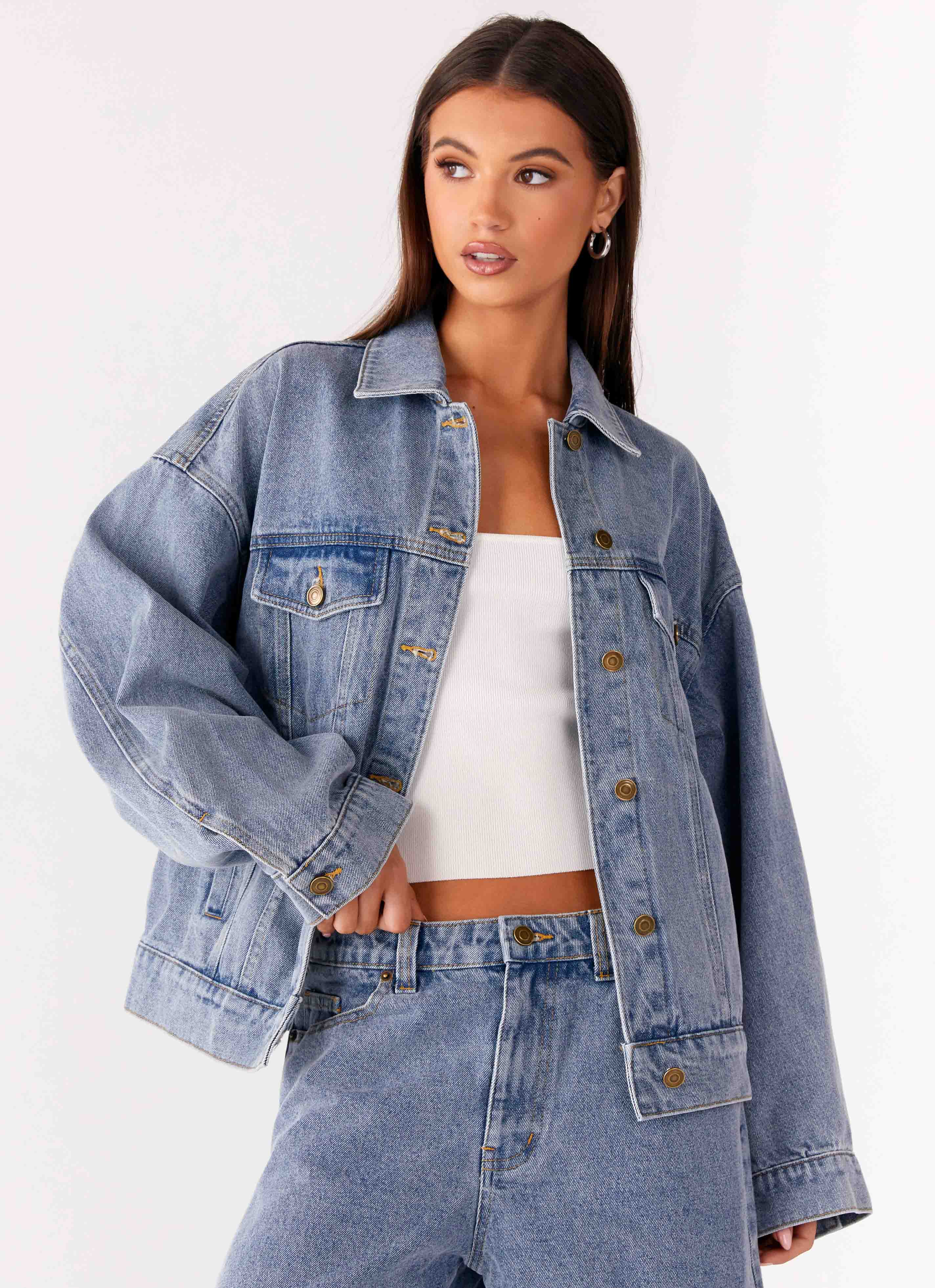 Orleans Oversized Denim Jacket - Blue