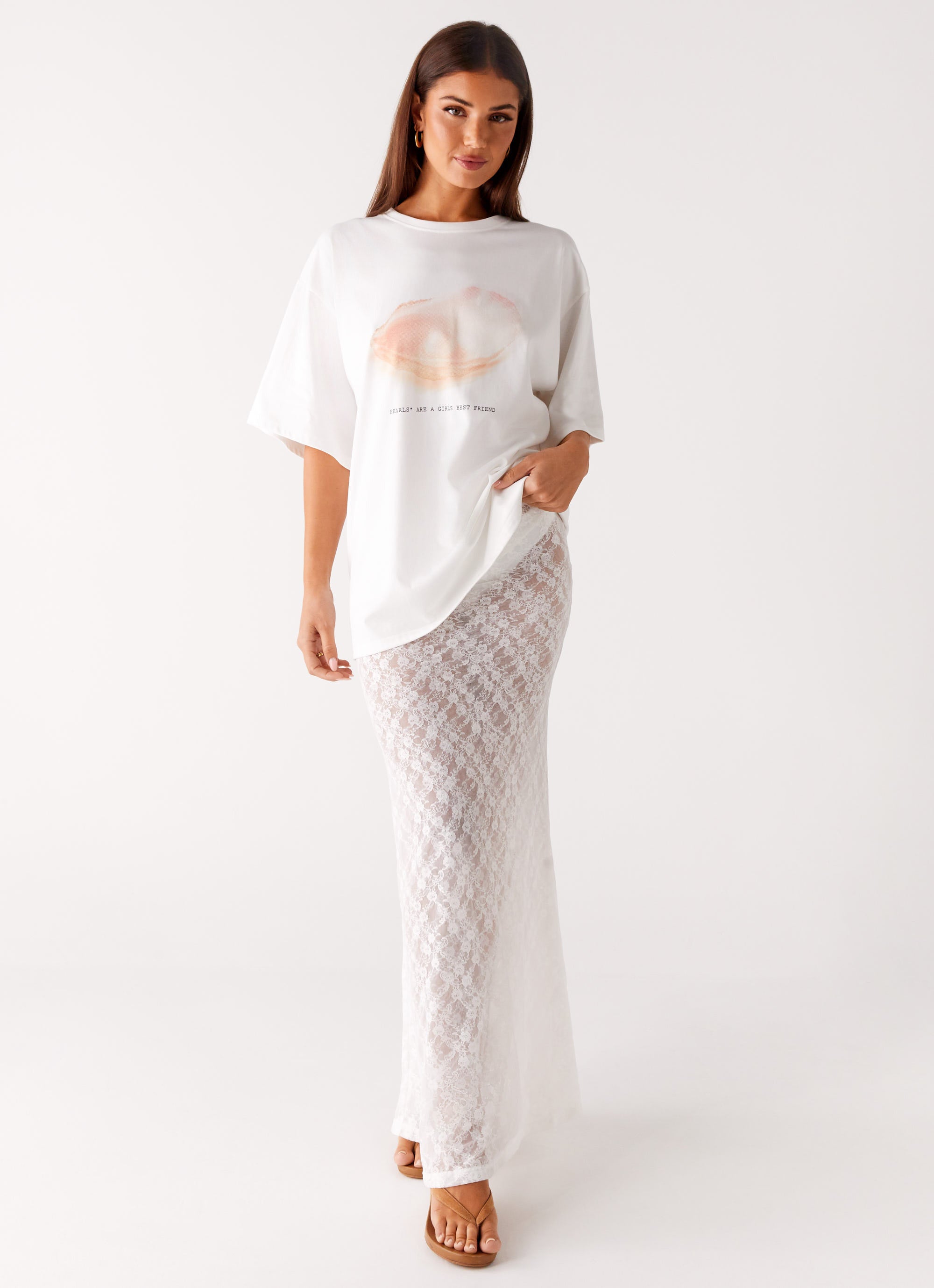 Jaz Lace Maxi Skirt - White
