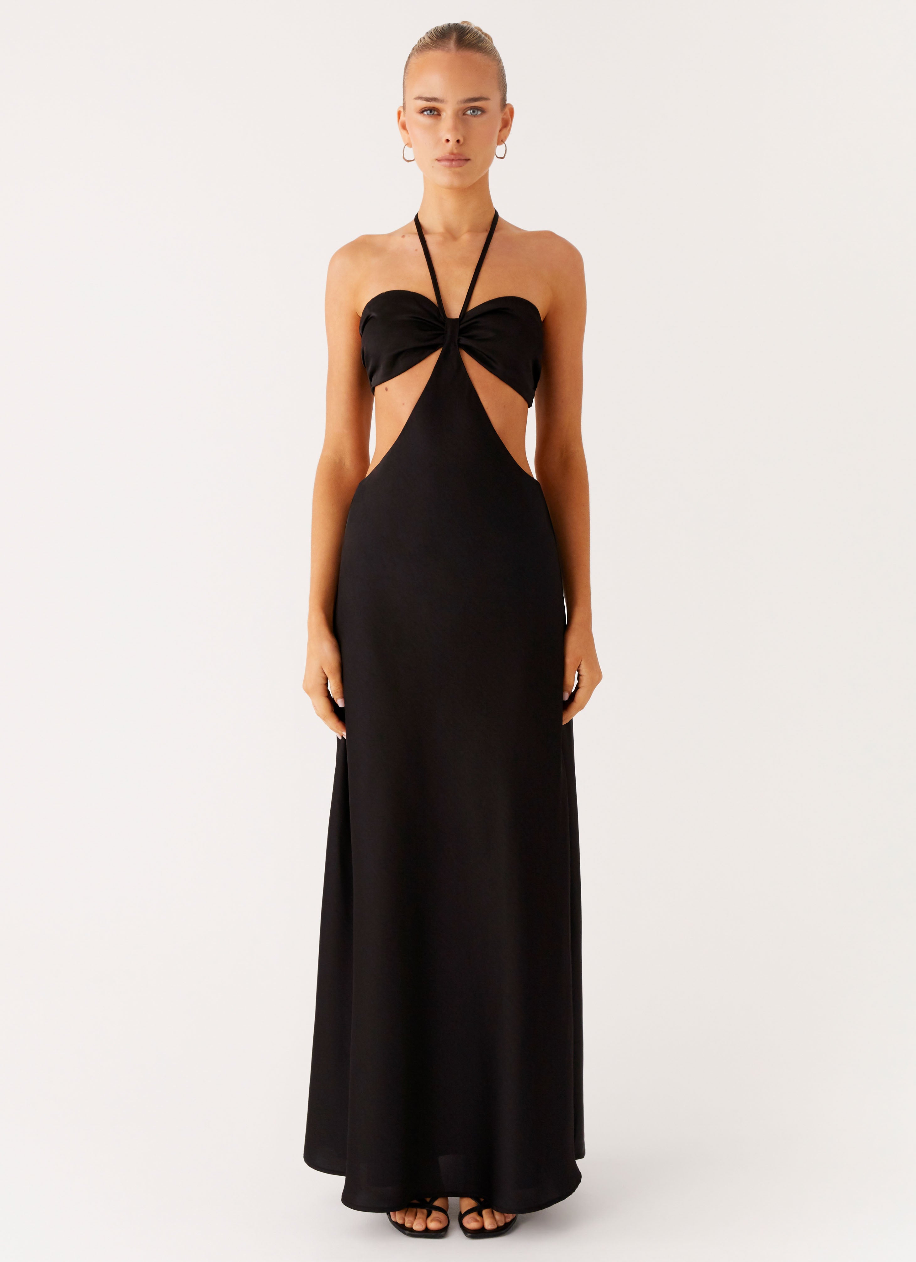 Sweetheart Cut Out Maxi Dress - Black