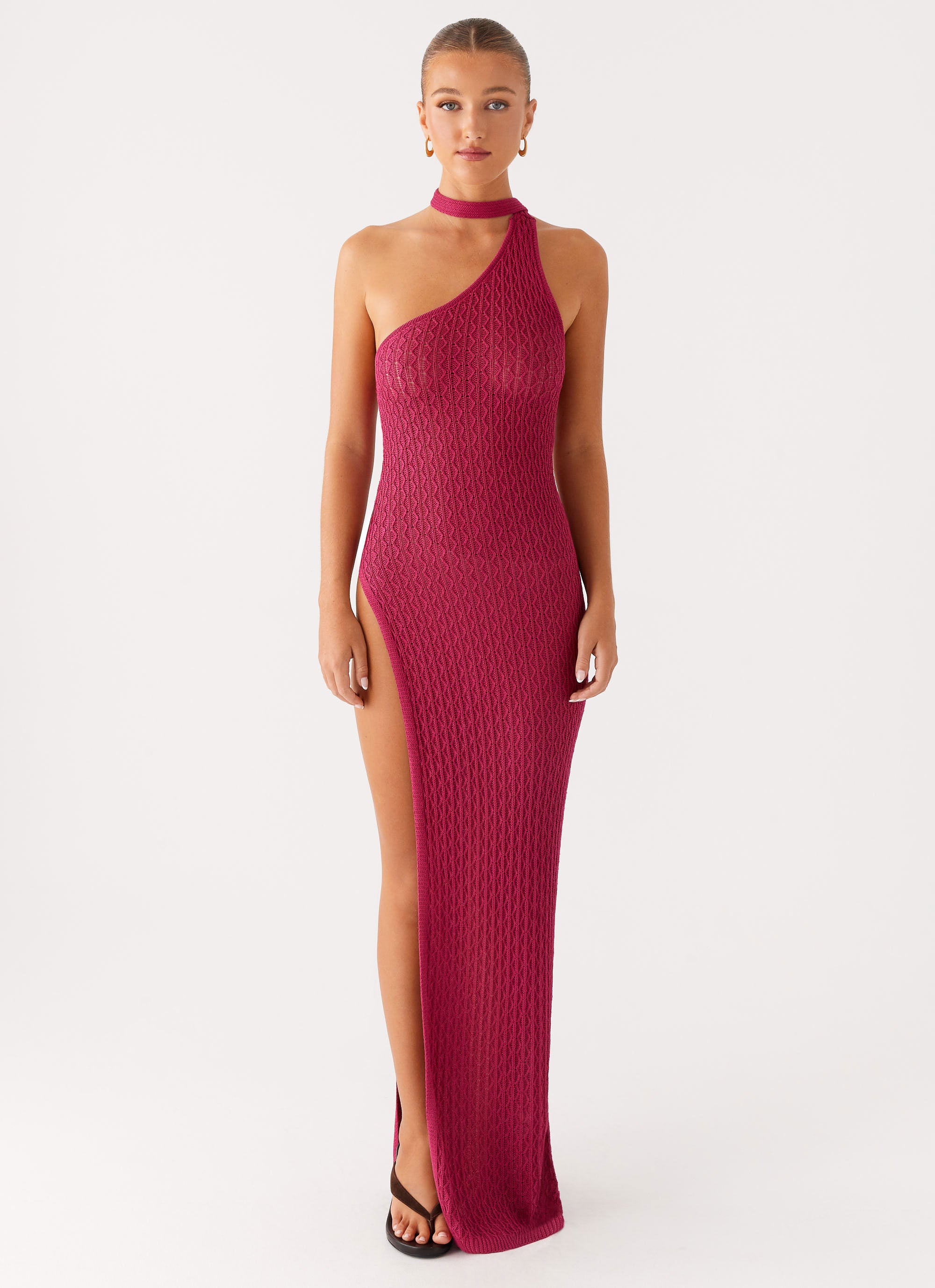Carryn Knit Maxi Dress - Hot Pink