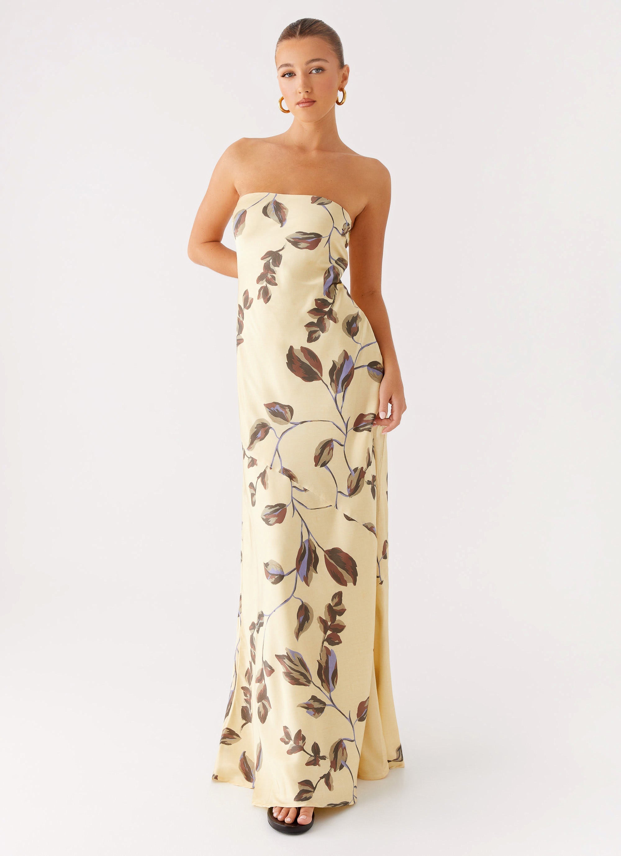 Alisa Strapless Maxi Dress - Buttercream Bliss