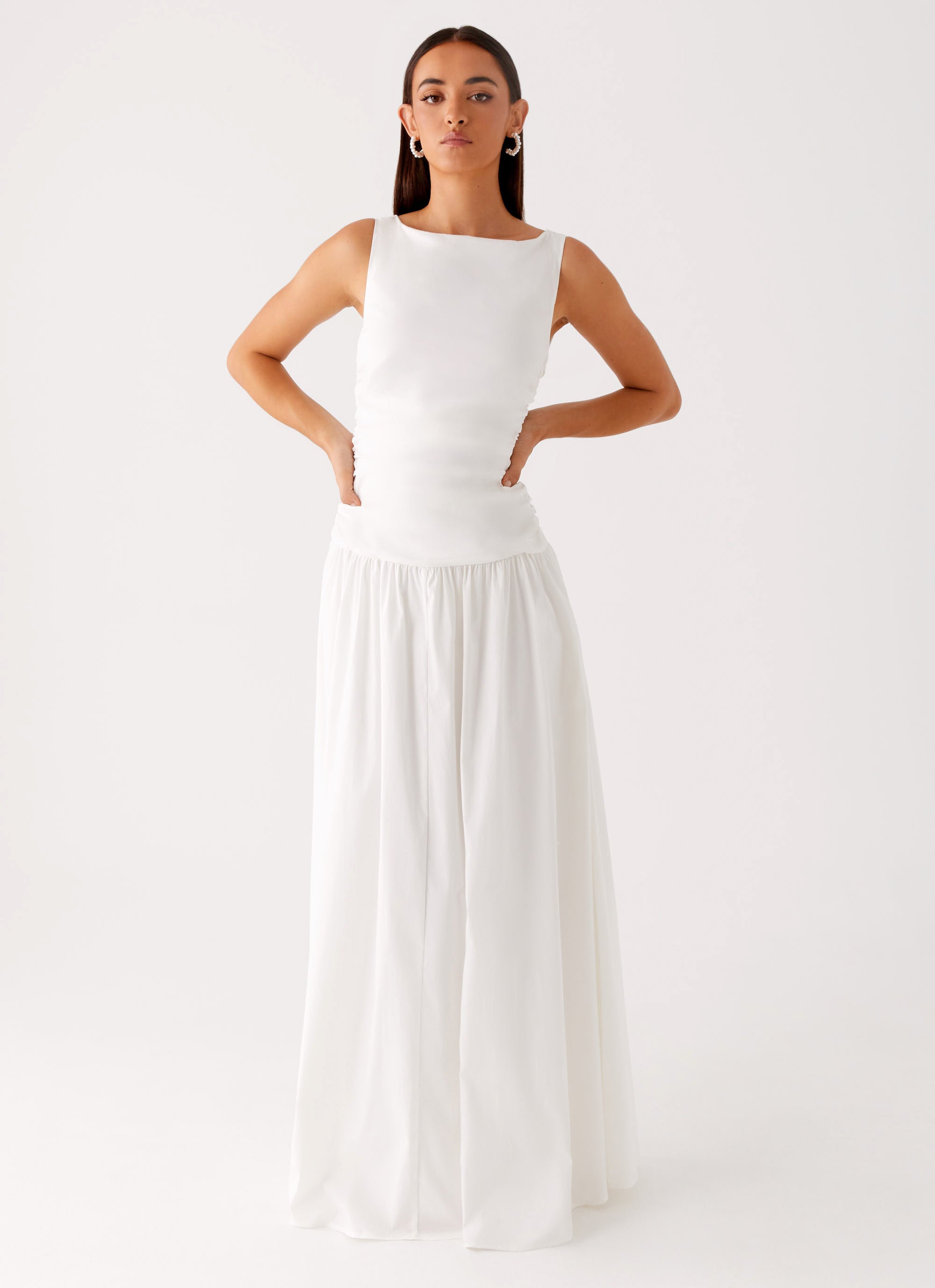 Carmel High Neck Maxi Dress - White
