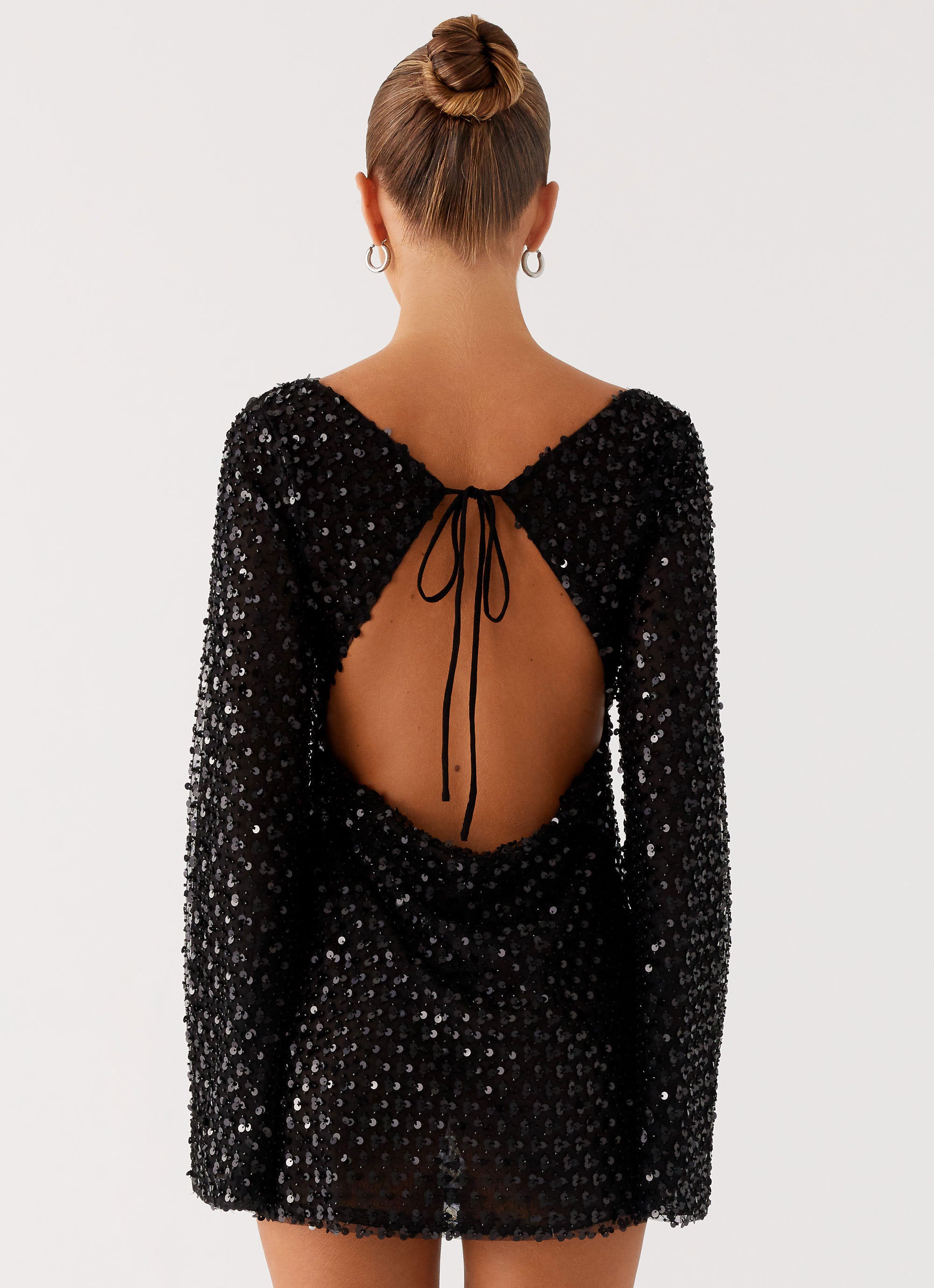 Edessa Sequin Mini Dress - Black