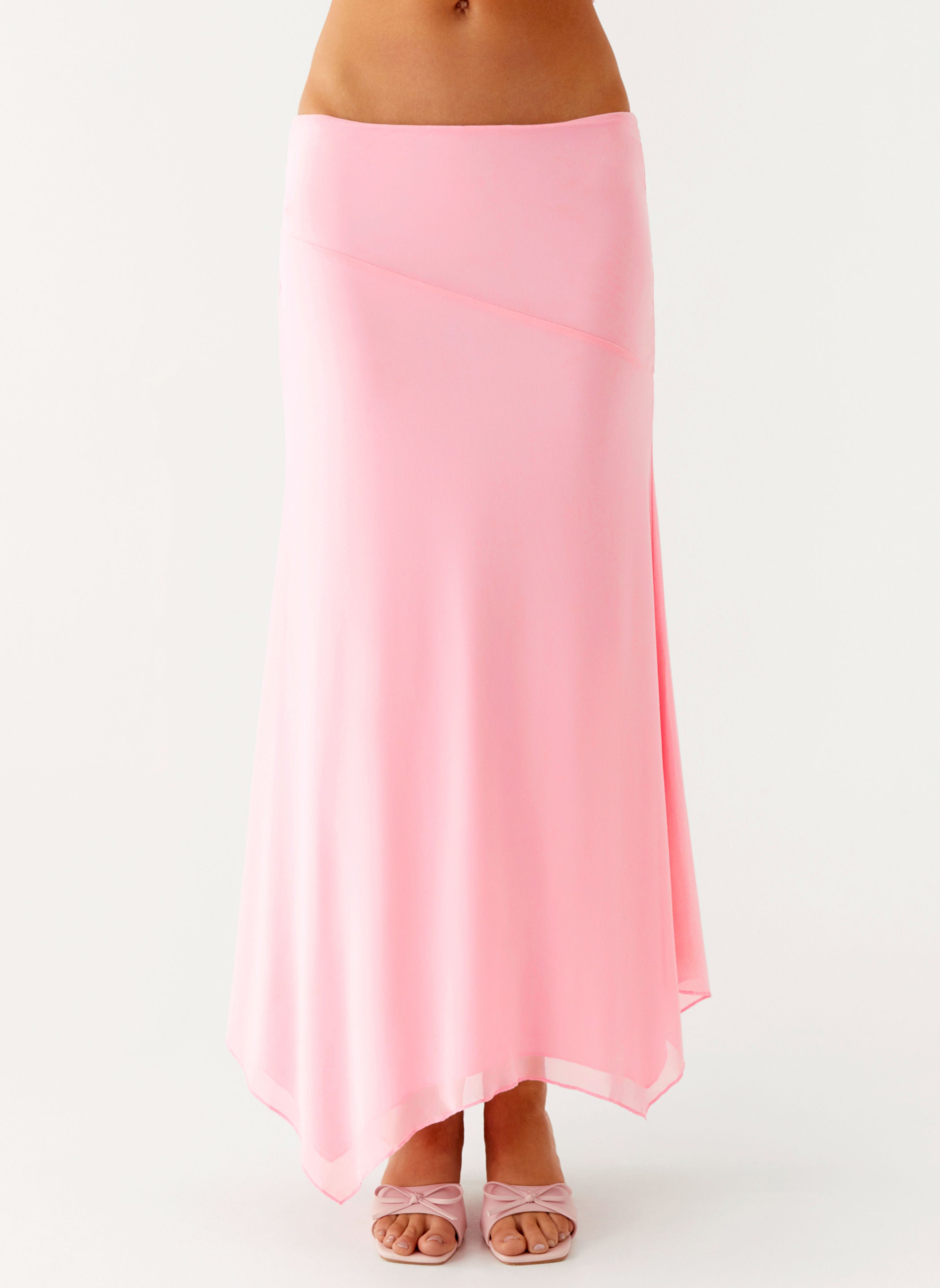 Kerrie Hanky Midi Skirt - Baby Pink