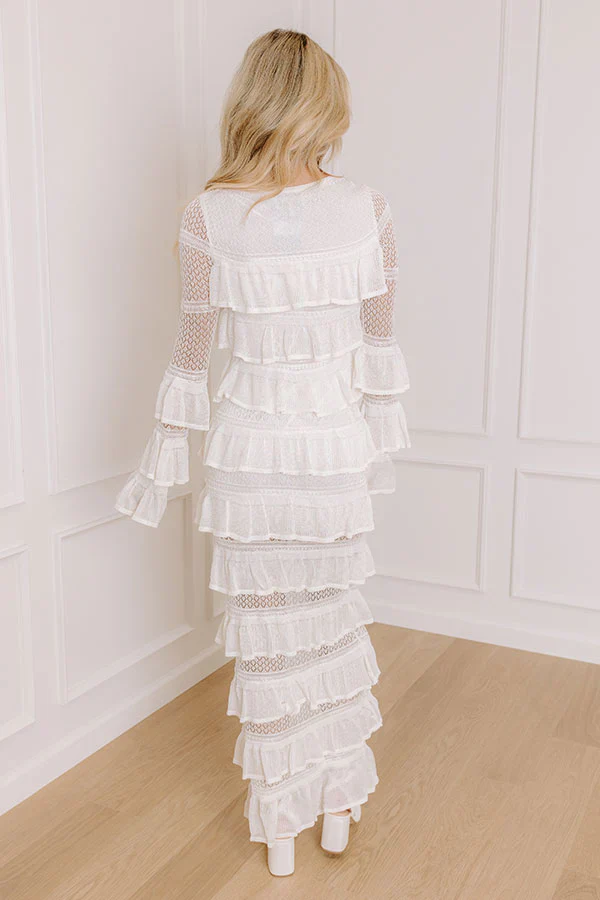 Sweet Whispers Lace Tiered Maxi Dress