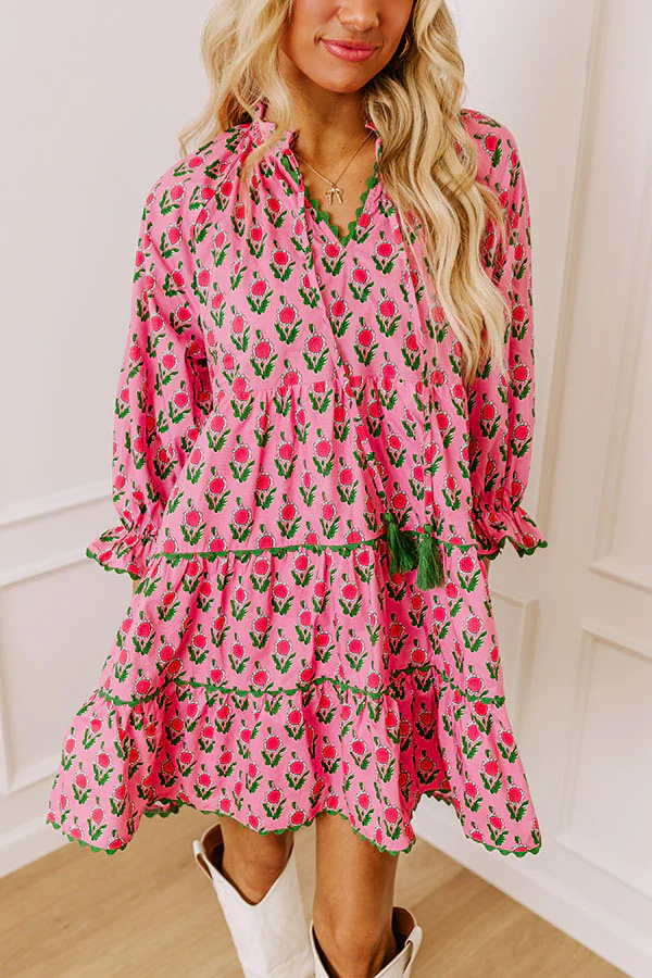 Playful Pursuits Floral Mini Dress in Pink