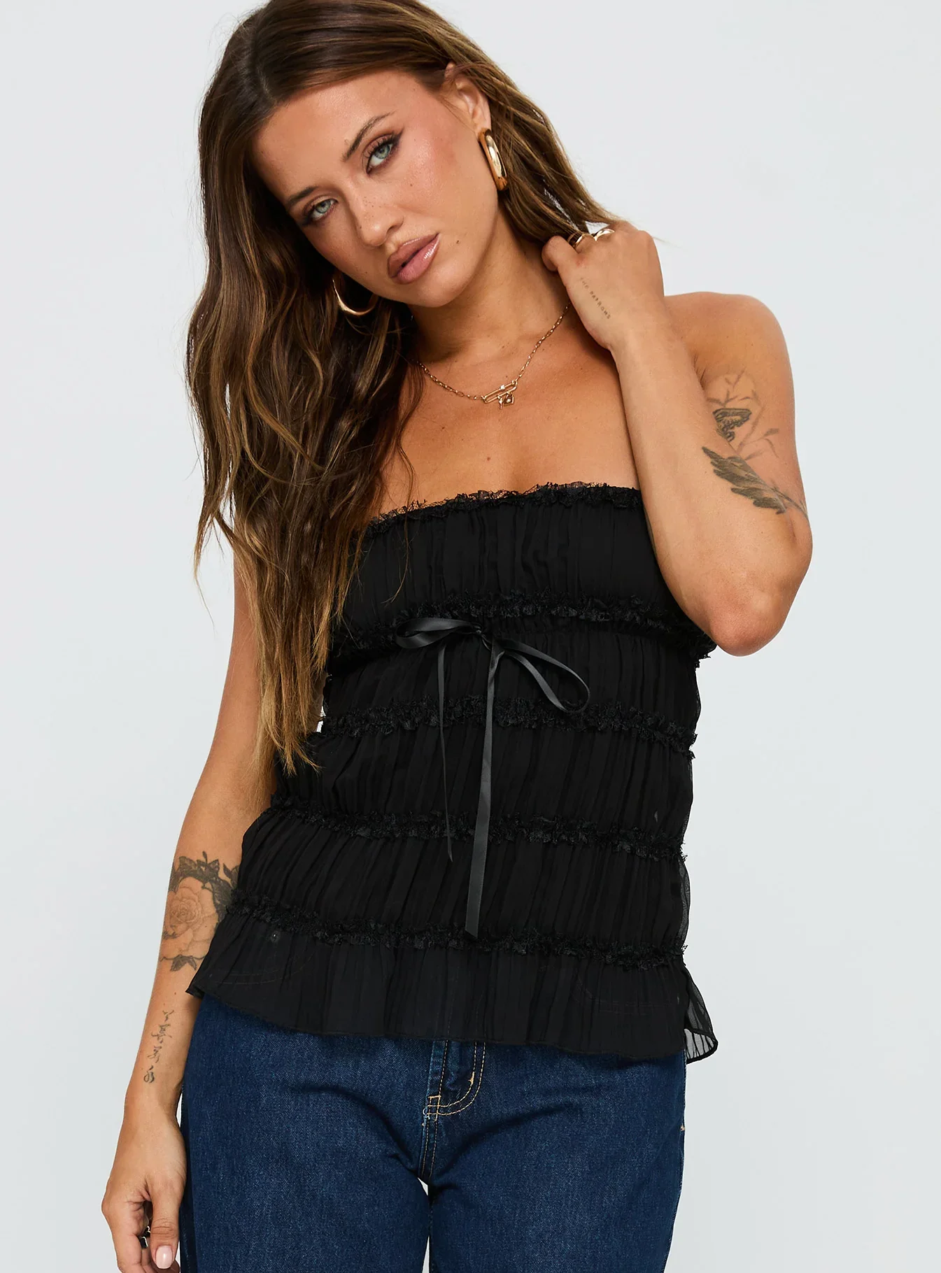 Avelina Strapless Top Black