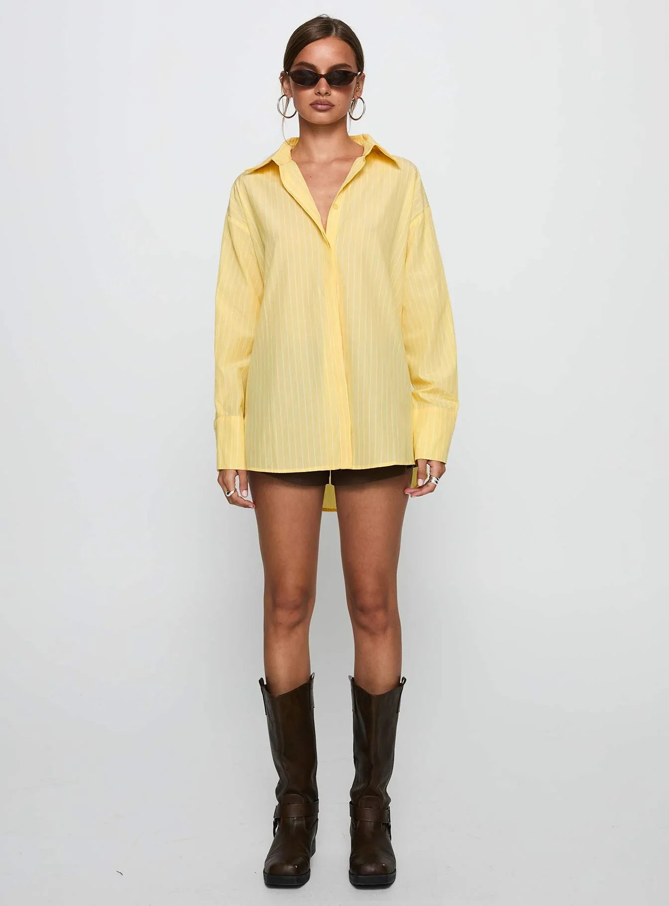 Thousand Miles Oversized Long Sleeve Top Yellow